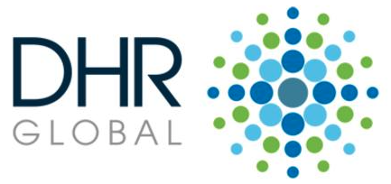 DHR Global logo with the company name and a circular, dotted design.