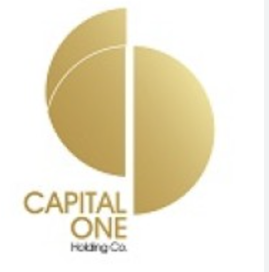 Gold and white logo of Capital One with the words 'Capital One Holding Co.' underneath.