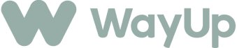 WayUp logo with a stylized 'W' in gray and the text 'WayUp' next to it