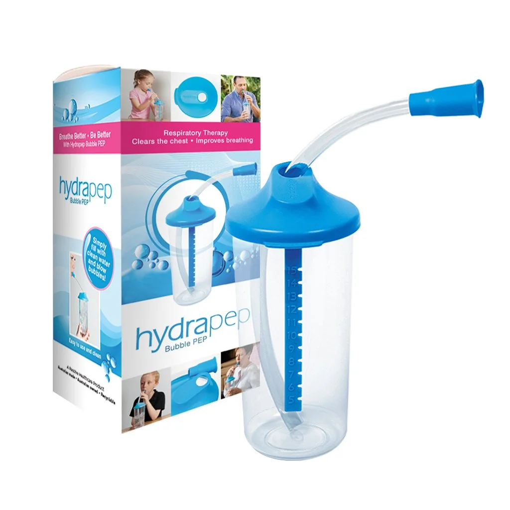 Hydrapep Bubble PEP, an award-winning respiratory therapy device from Resolve Healthcare