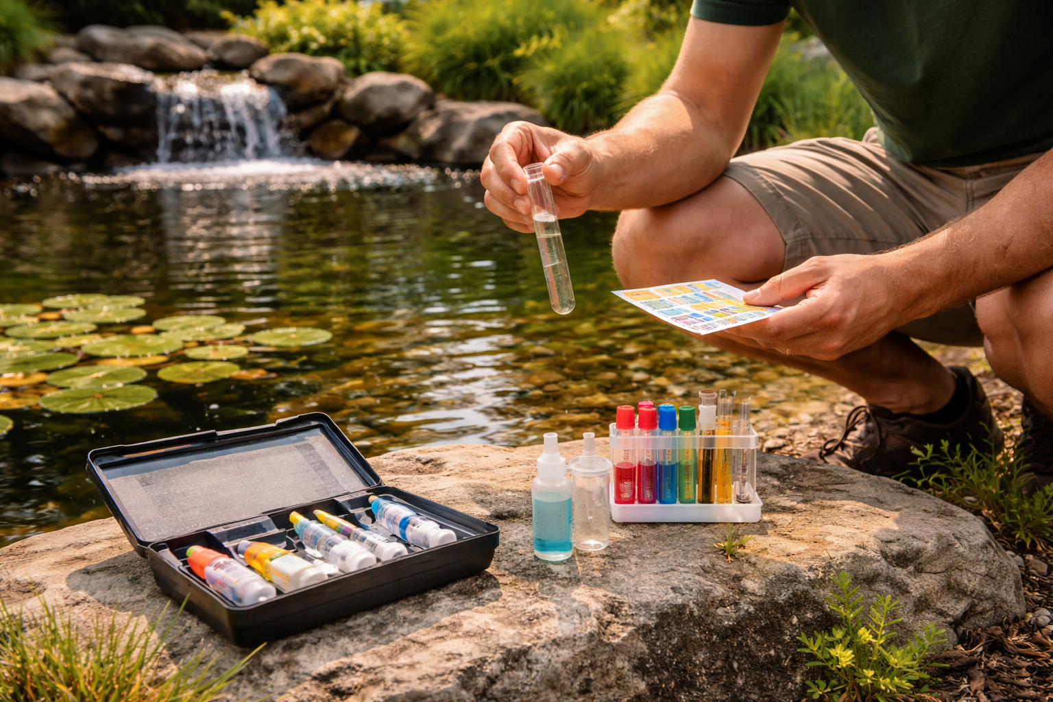 Garden pond water quality - water testing