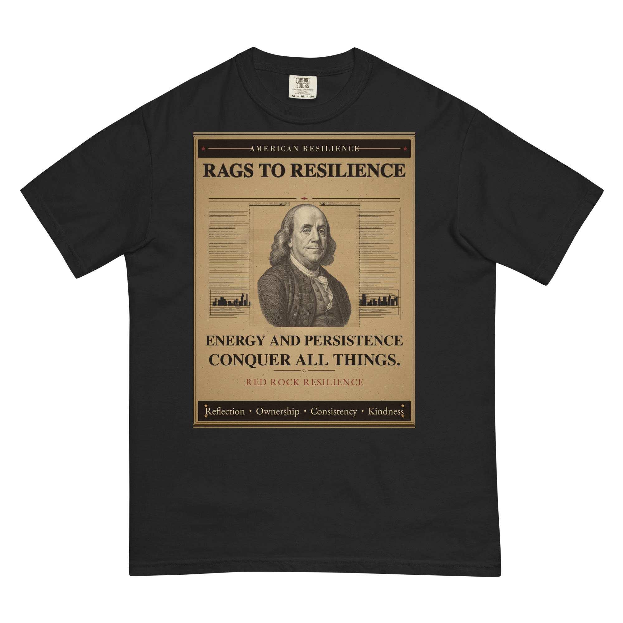 RED ROCK AMERICAN RESILIENCE 01 — Rags to Resilience Tee