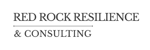 Text that reads 'RED ROCK RESILIENCE & CONSULTING' on a white background.
