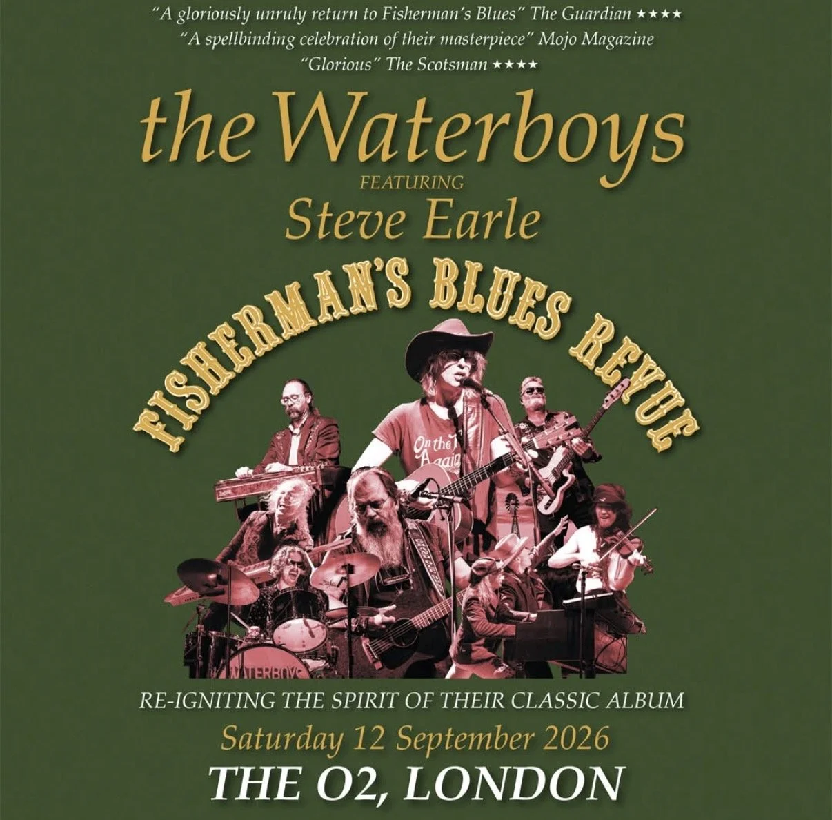 FISHERMAN’S FRIENDS: The Waterboys &amp; Steve Earle, O2 Arena, London, 12th September, 2026
