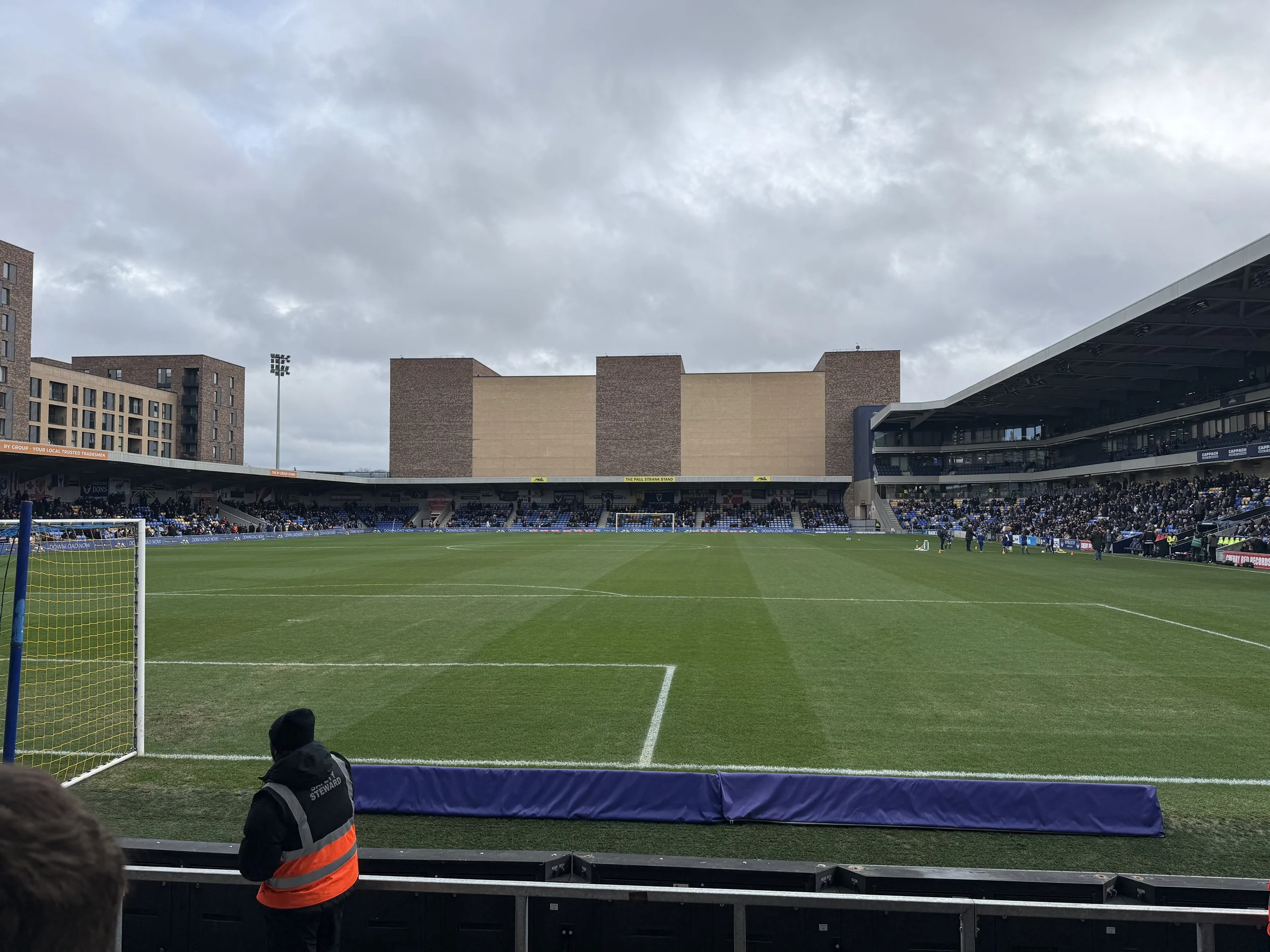 A bleak afternoon at the Cherry Records Stadium, Wimbledon v Bradford City February 2026