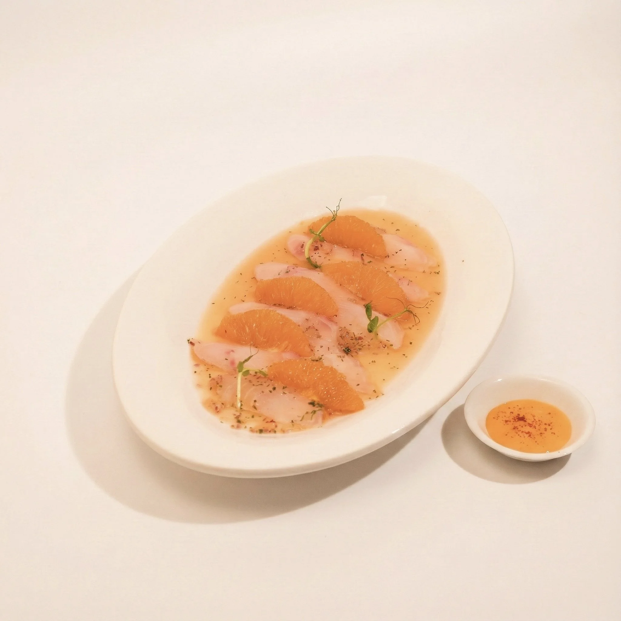 DAILY CATCH CEVICHE · Citrus slices, cured fish, and onions in a refreshing cold ponzu mix · 590