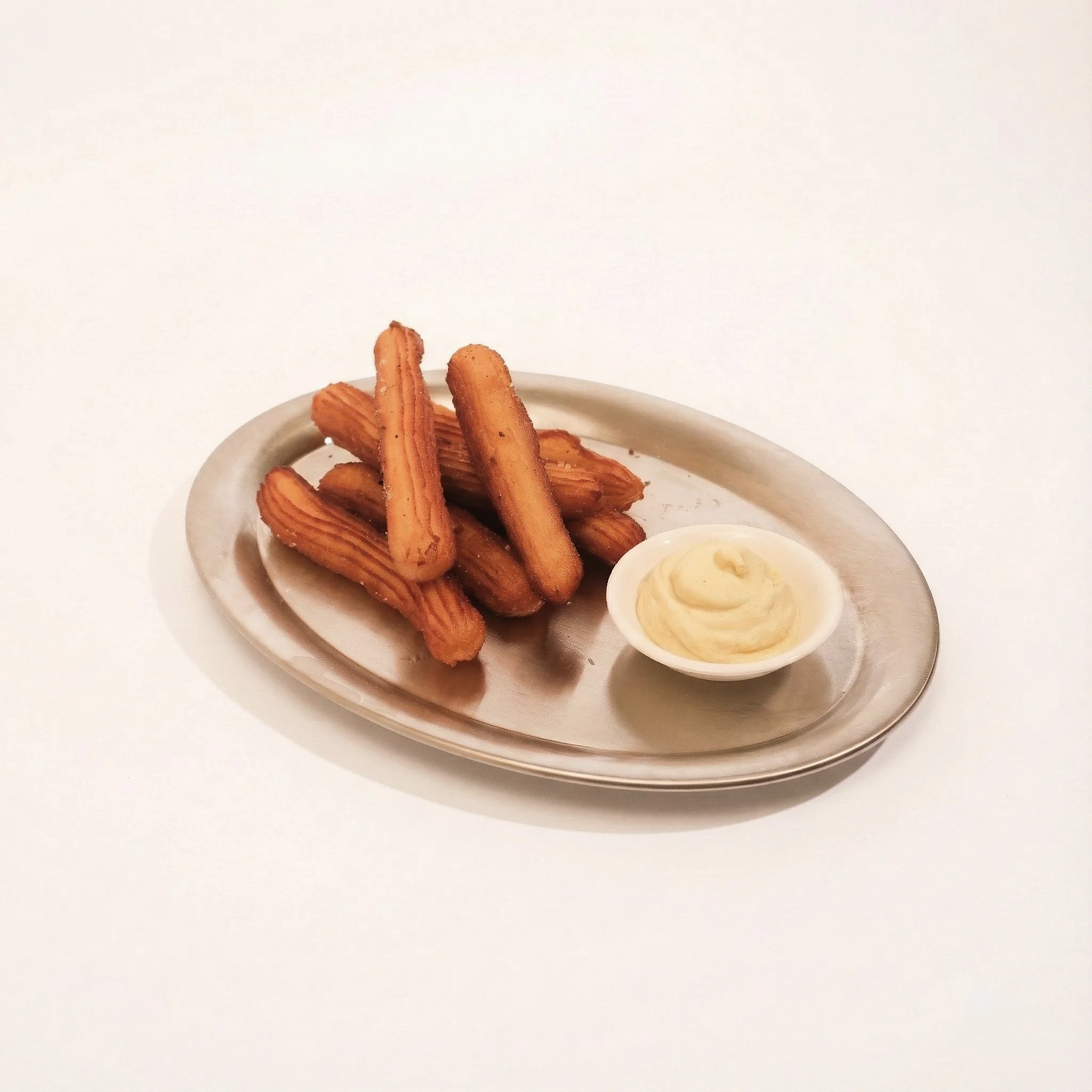 POTATO CHURROS FRIES · Crispy piped potato fries with a banana chili dip · 165