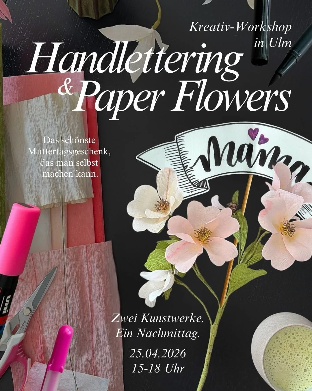 Manchmal findet man jemanden, dessen Arbeit perfekt zur eigenen passt. ✍️🌸

✍️ Markus von @letterbube macht Handlettering &mdash;Worte, die bleiben.
🌸 Ich mache Papierblumen aus Krepppapier &mdash; Bl&uuml;ten, die nie verwelken.

Am 25. April gest