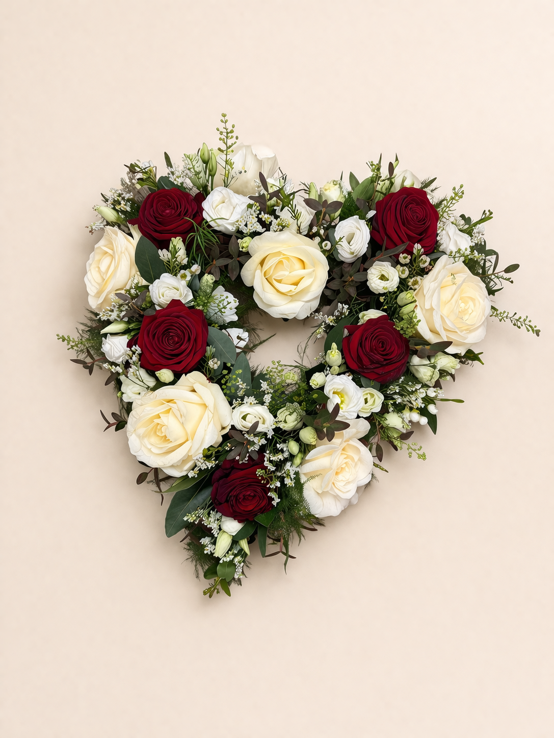 Based Open Heart- Red & White