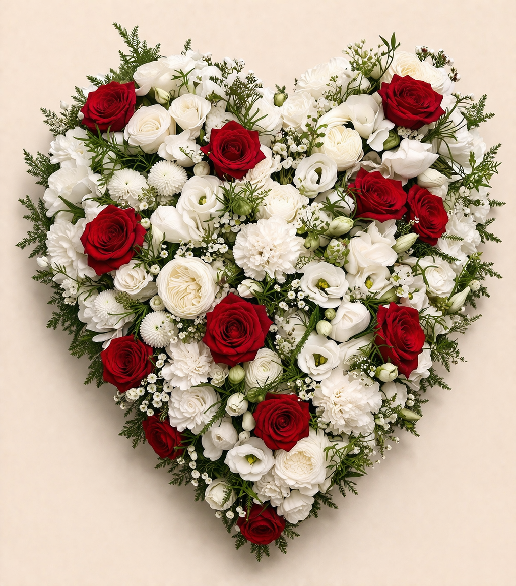 Mixed Heart - Red & White