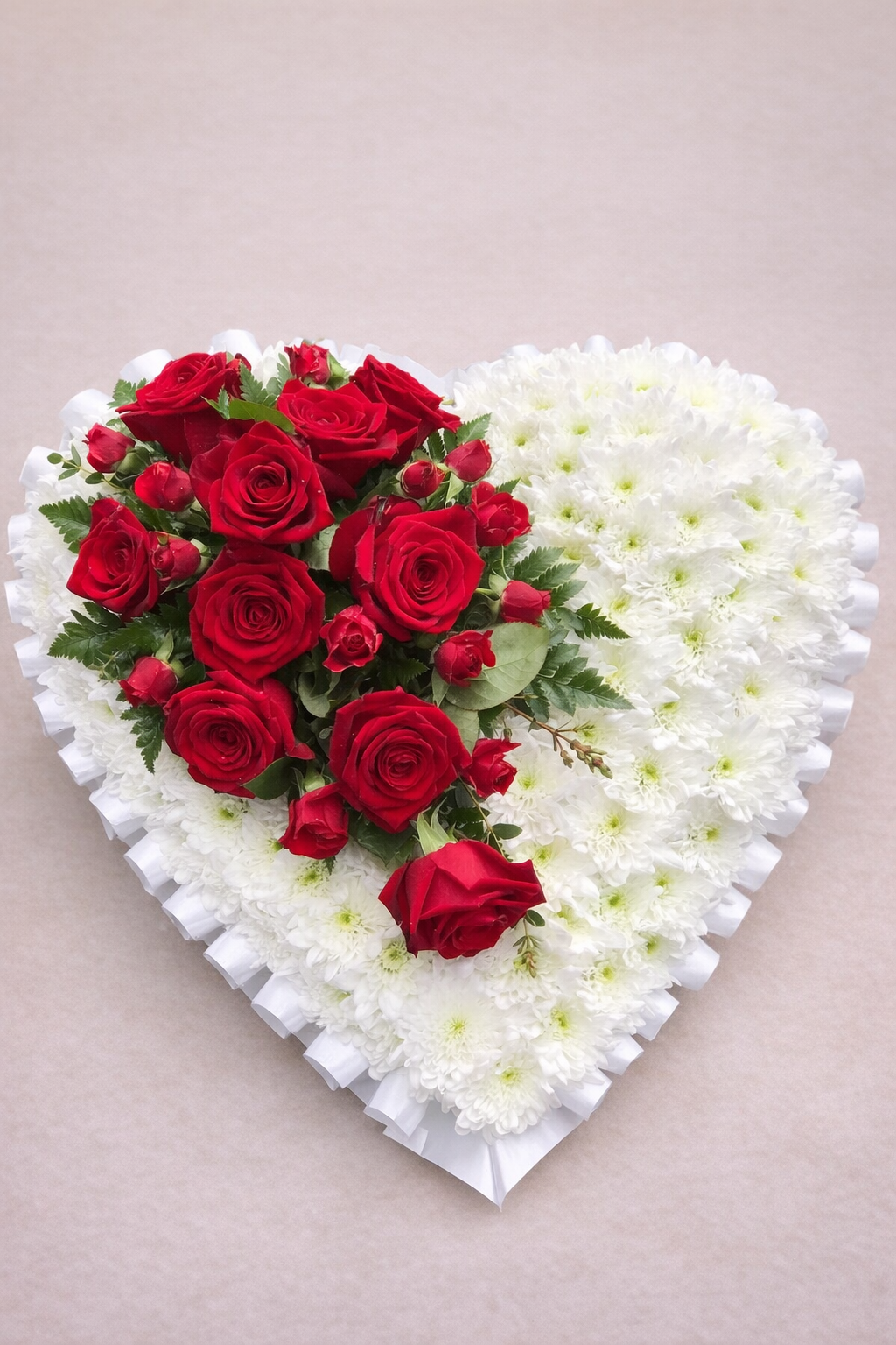 Heart Tributes - Traditional White & Red