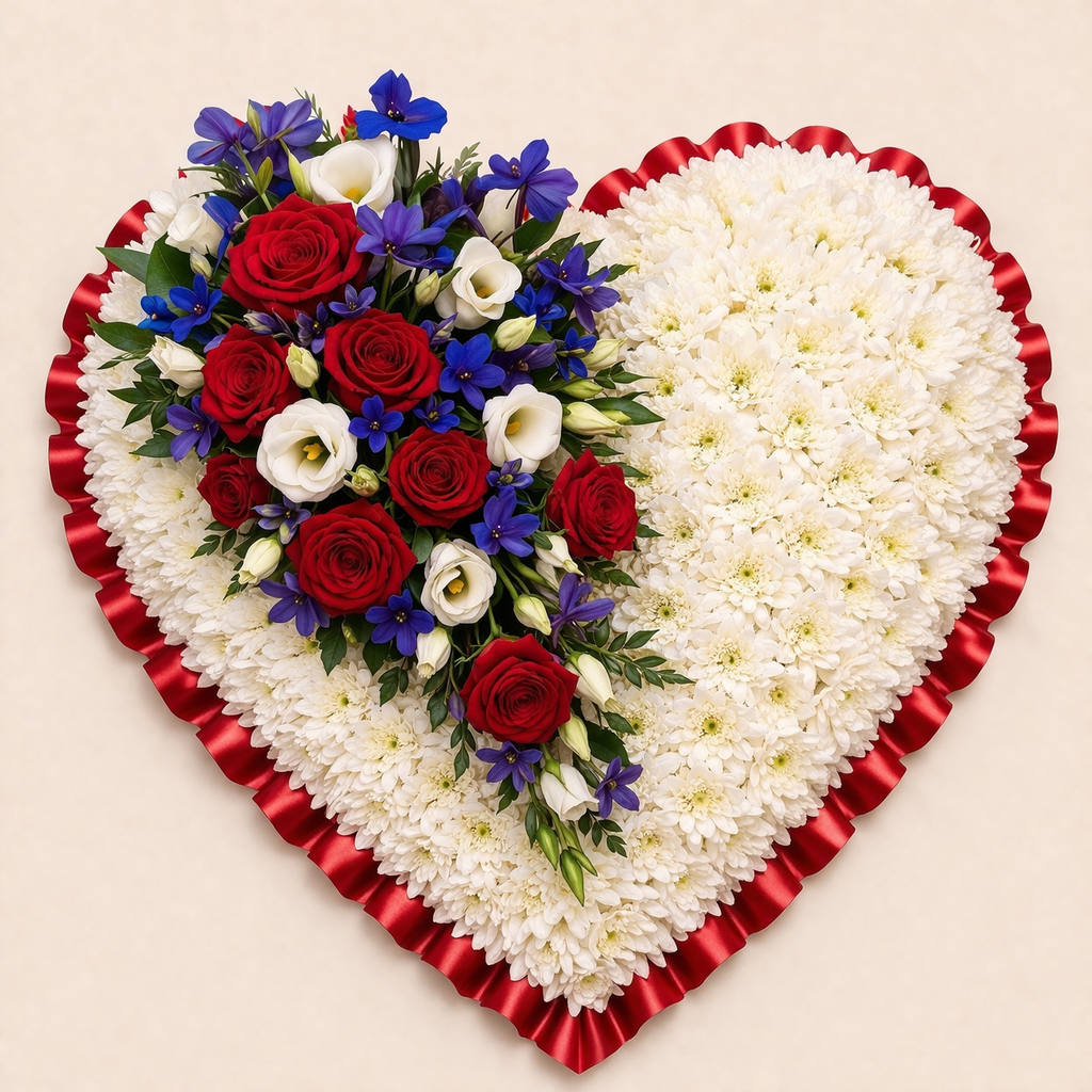 Based Heart- Red, White & Blue