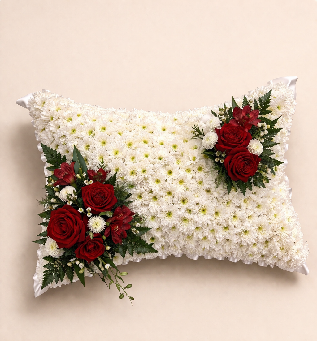Traditional Pillow- Red & White