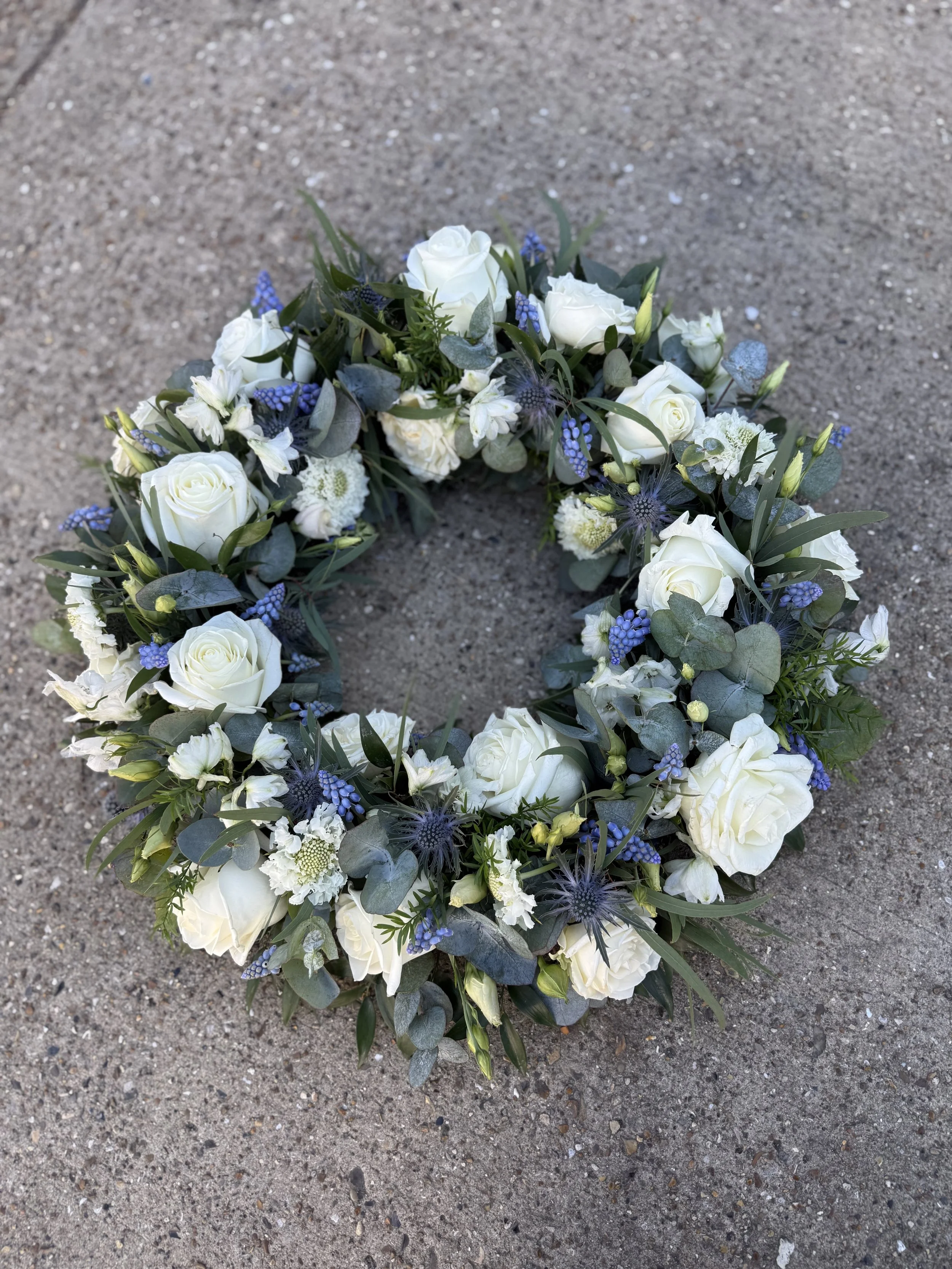 Mixed Wreath- Whites & Blues