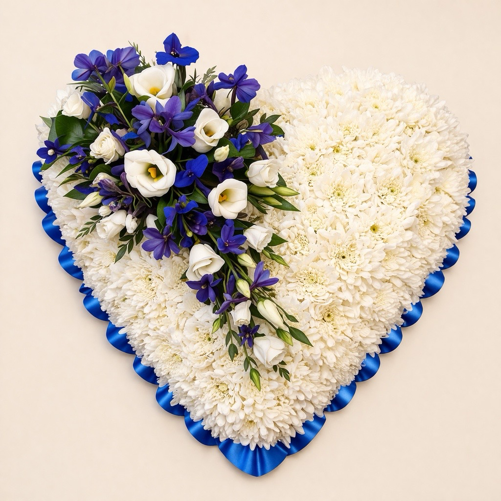 Based Heart- White & Blue