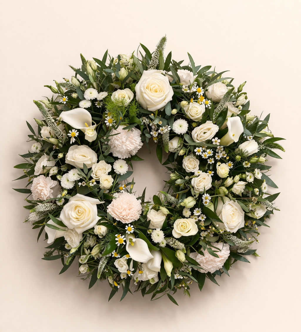 Mixed Wreath- Whites & Greens