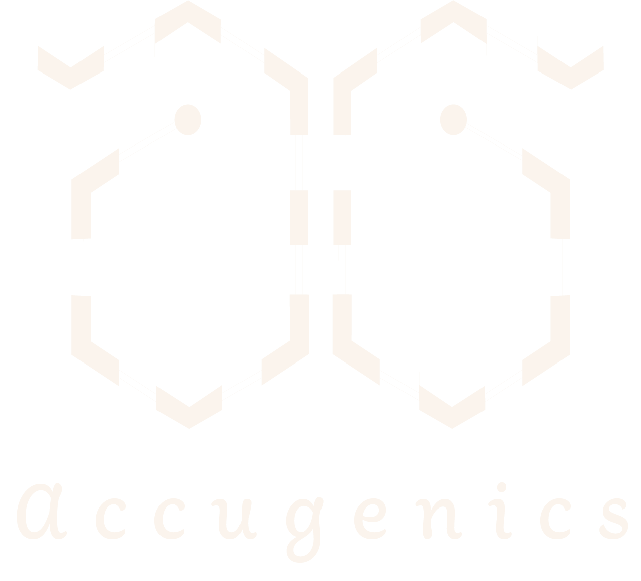 A black and white logo featuring two hexagonal shapes connected by lines, with the word 'occugenics' written below.