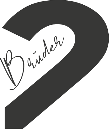 Ein schwarzes Bild mit der Zahl 2 in der Mitte und dem Schriftzug 'Brüder' links daneben.