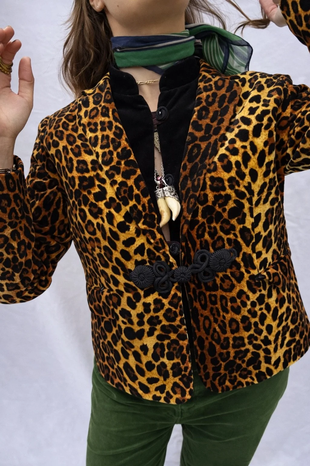 Velvet leopard Blazer