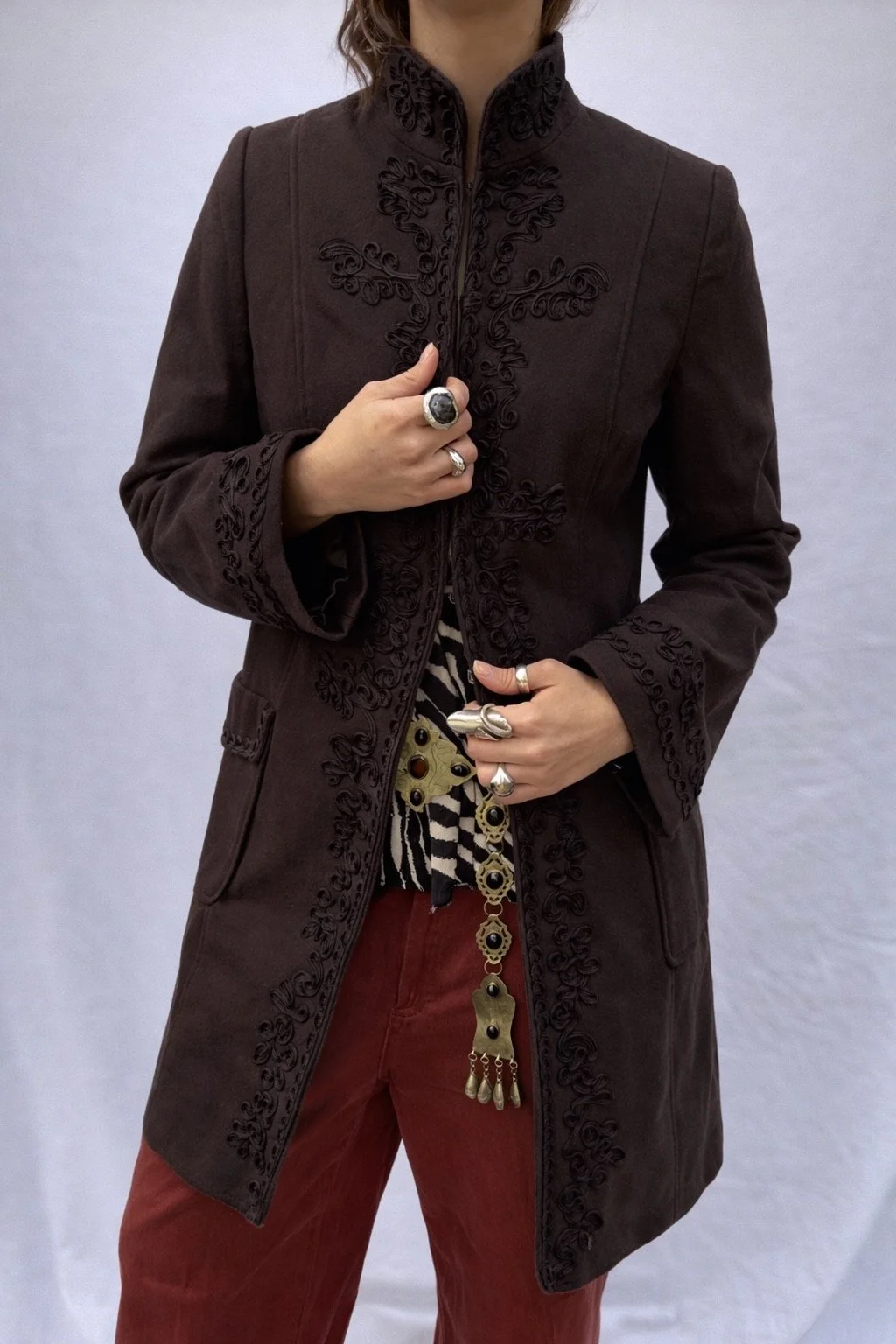 Chocolate brown wool coat