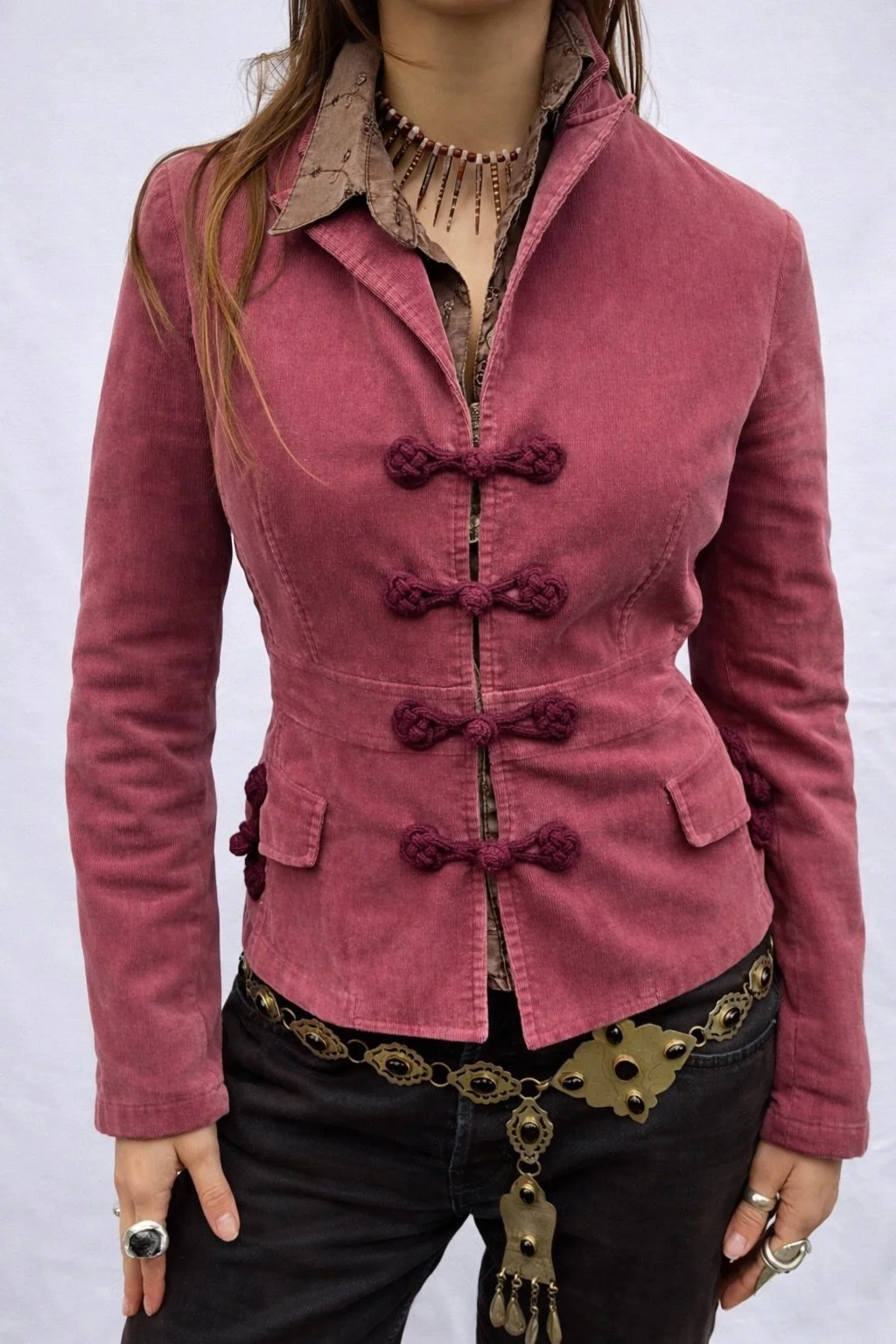 Fine corduroy pink jacket