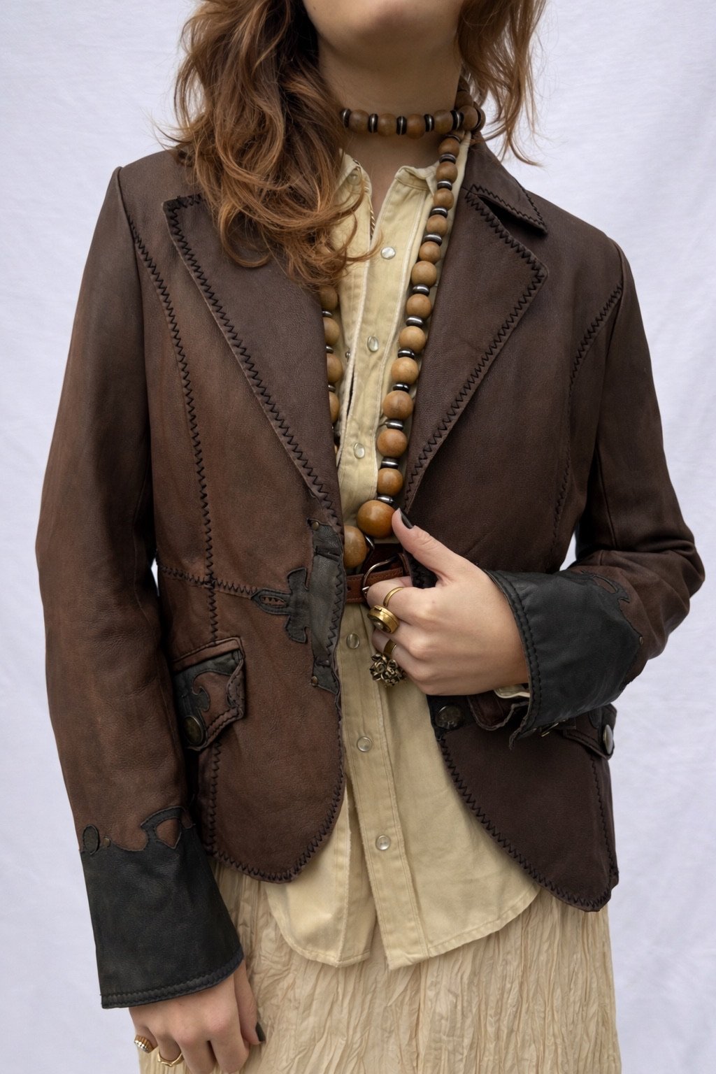 Western leather jacket