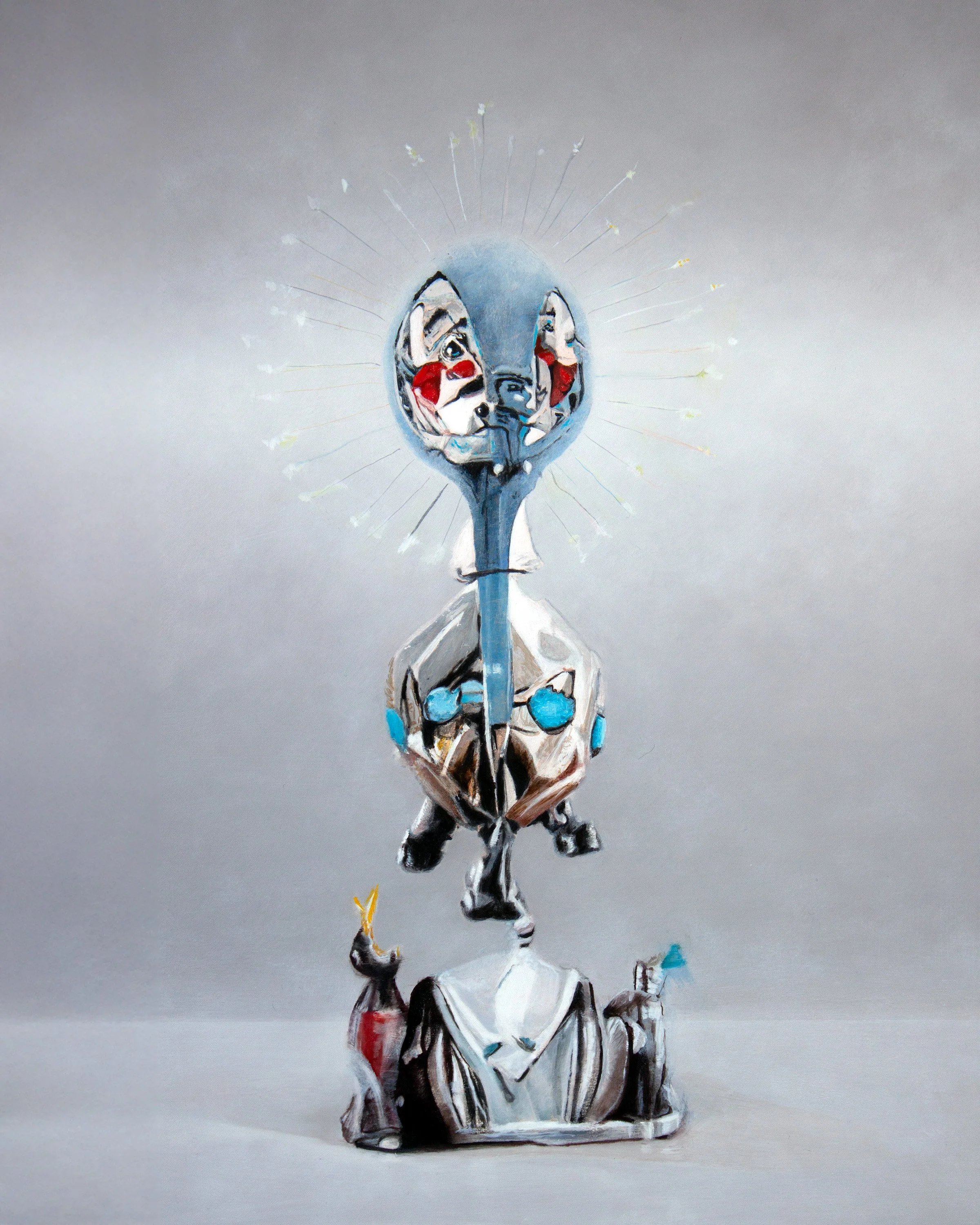 The vanishing of the feeling of existing, oil on plywood, 50 x 60 cm