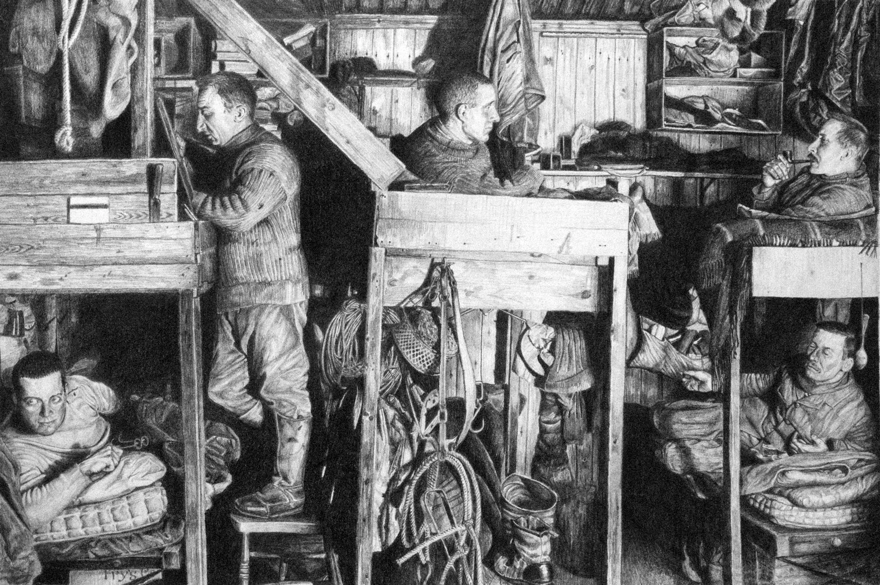 Untitled, (from Herbert Ponting's 'The Tenements'), pencil on paper (private collection)