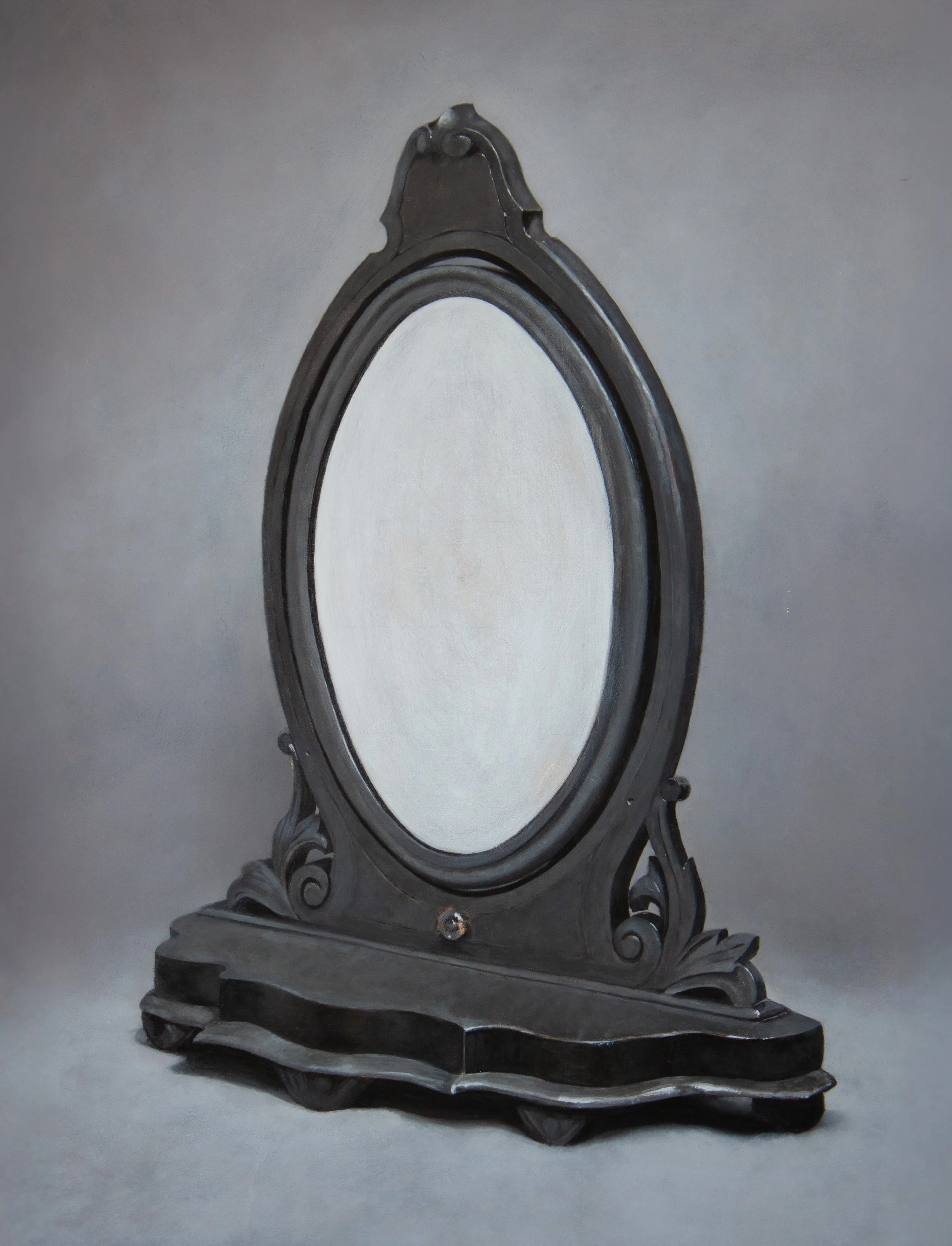 Untitled (18th century mirror), oil on panel, 50 x 60 cm