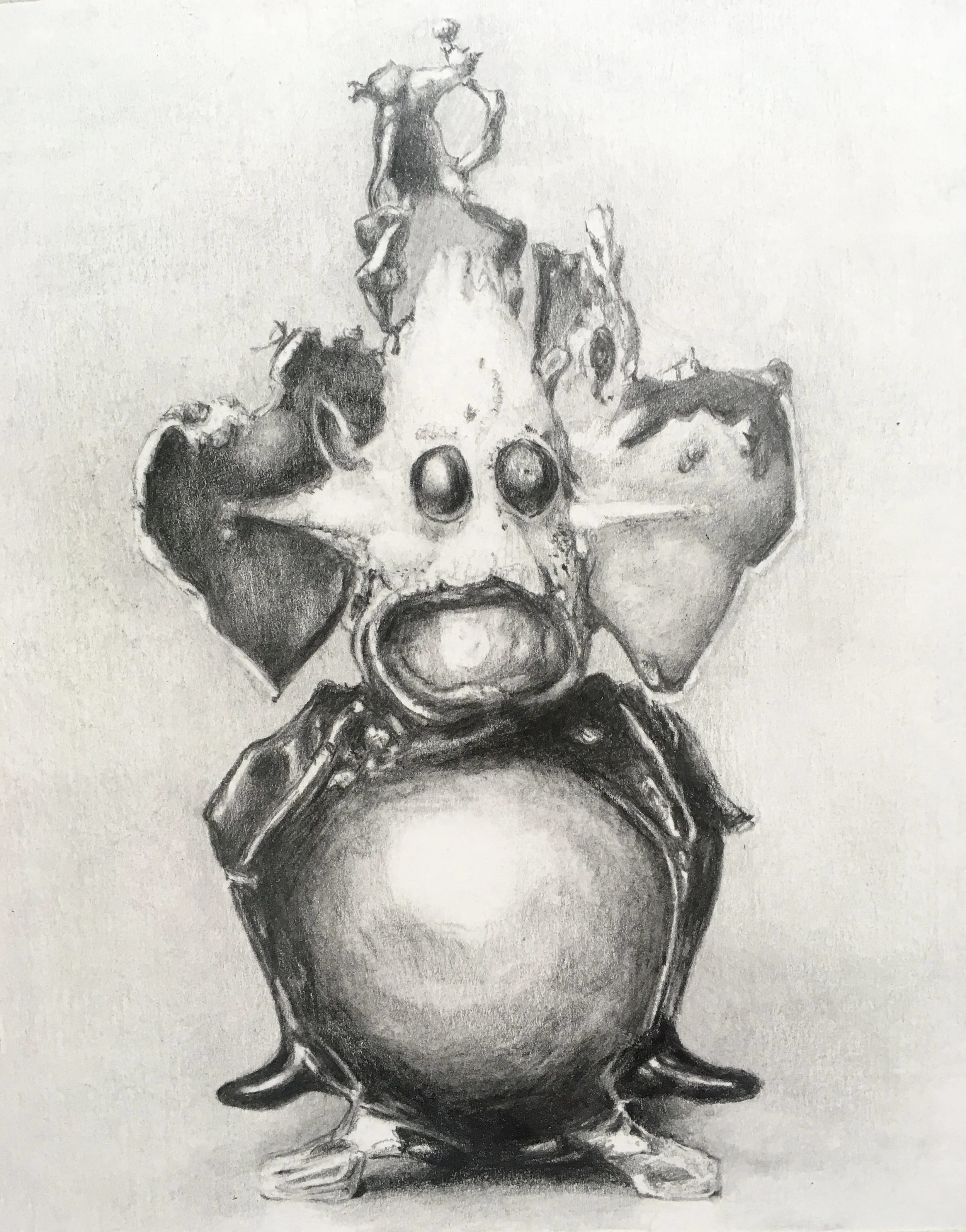Voice of blood, pencil on paper, 12 x 15 cm