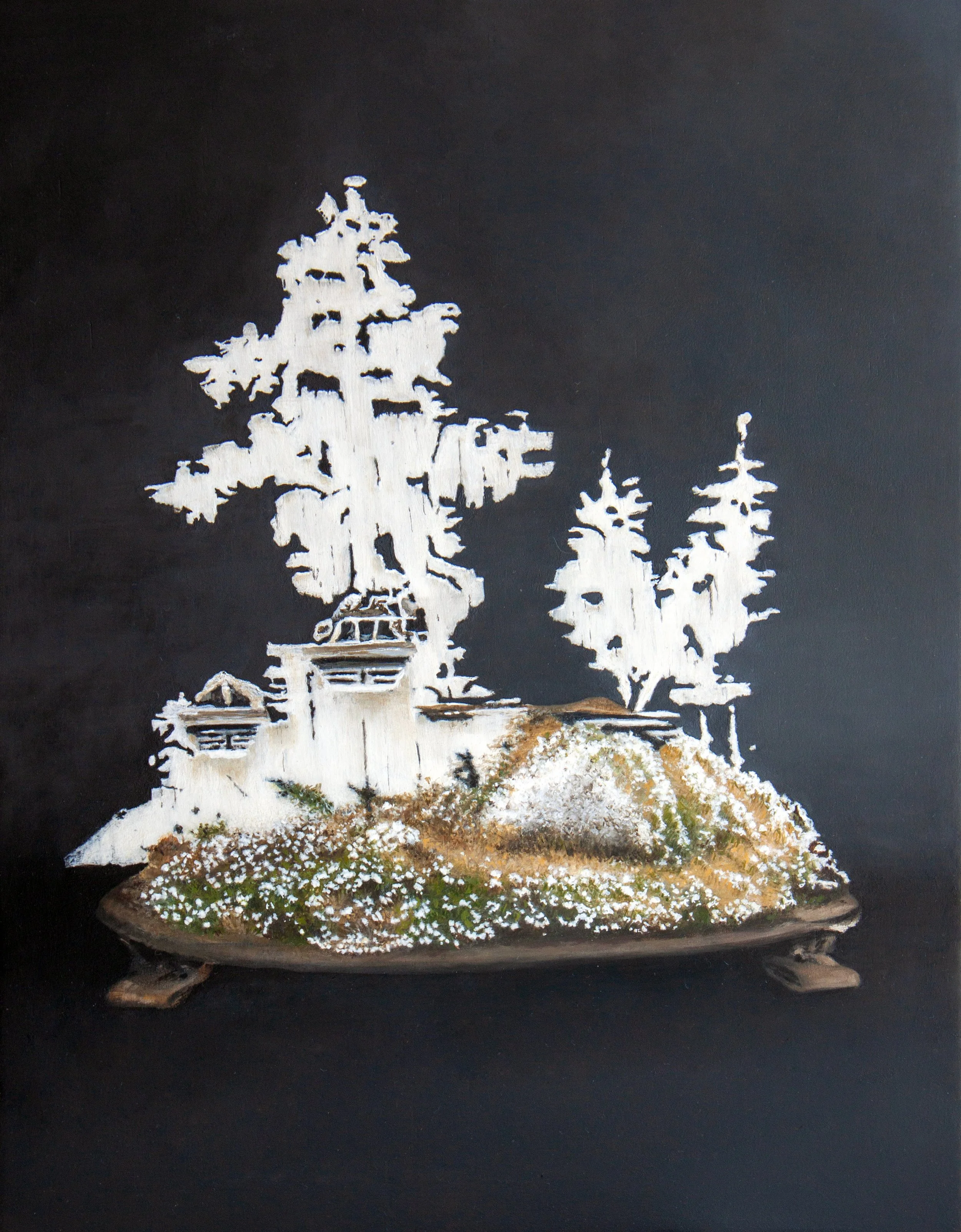 An act of extreme nostalgia (for an Imperial past), oil on board, 35.5 x 43 cm