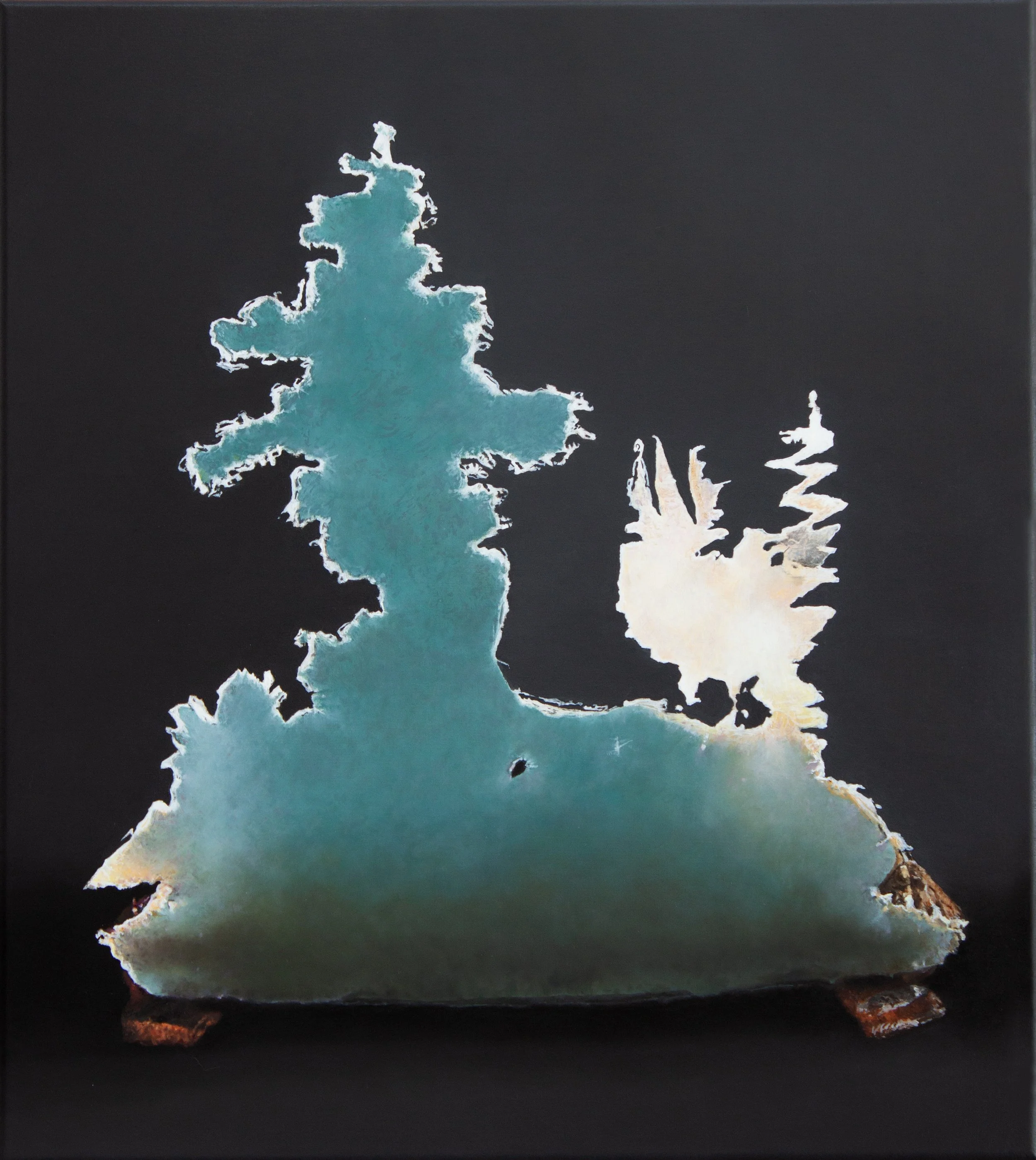 A yearning for lost security (2nd version), oil on canvas, 45 x 50 cm