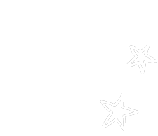 White heart and two stars on a black background