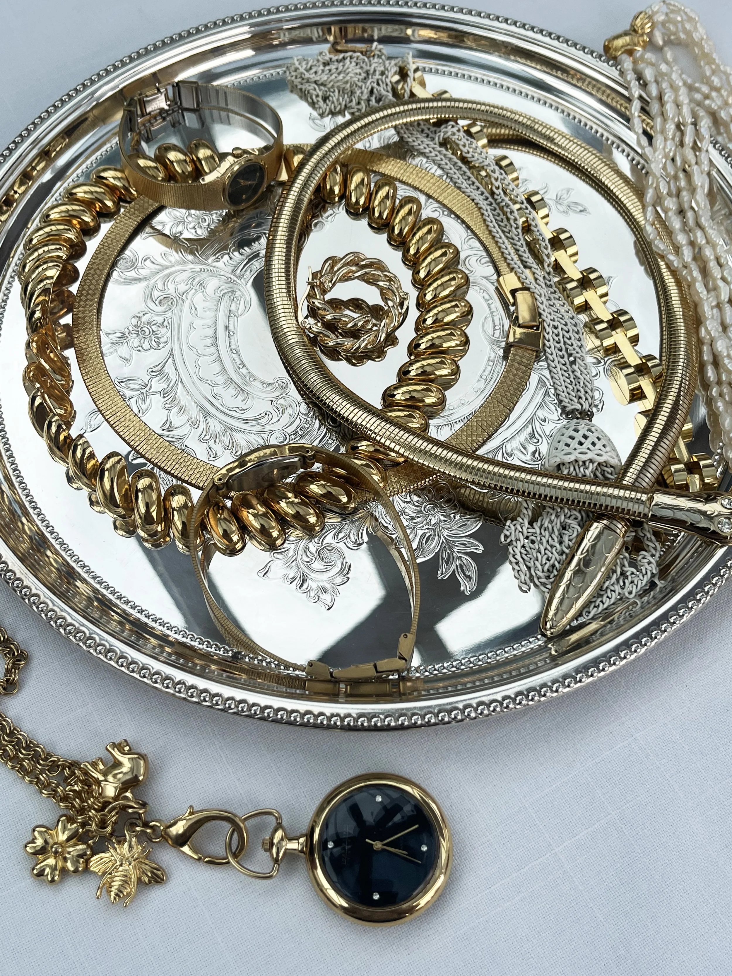 Silver Tray with Assorted Vintage Jewellery.jpg