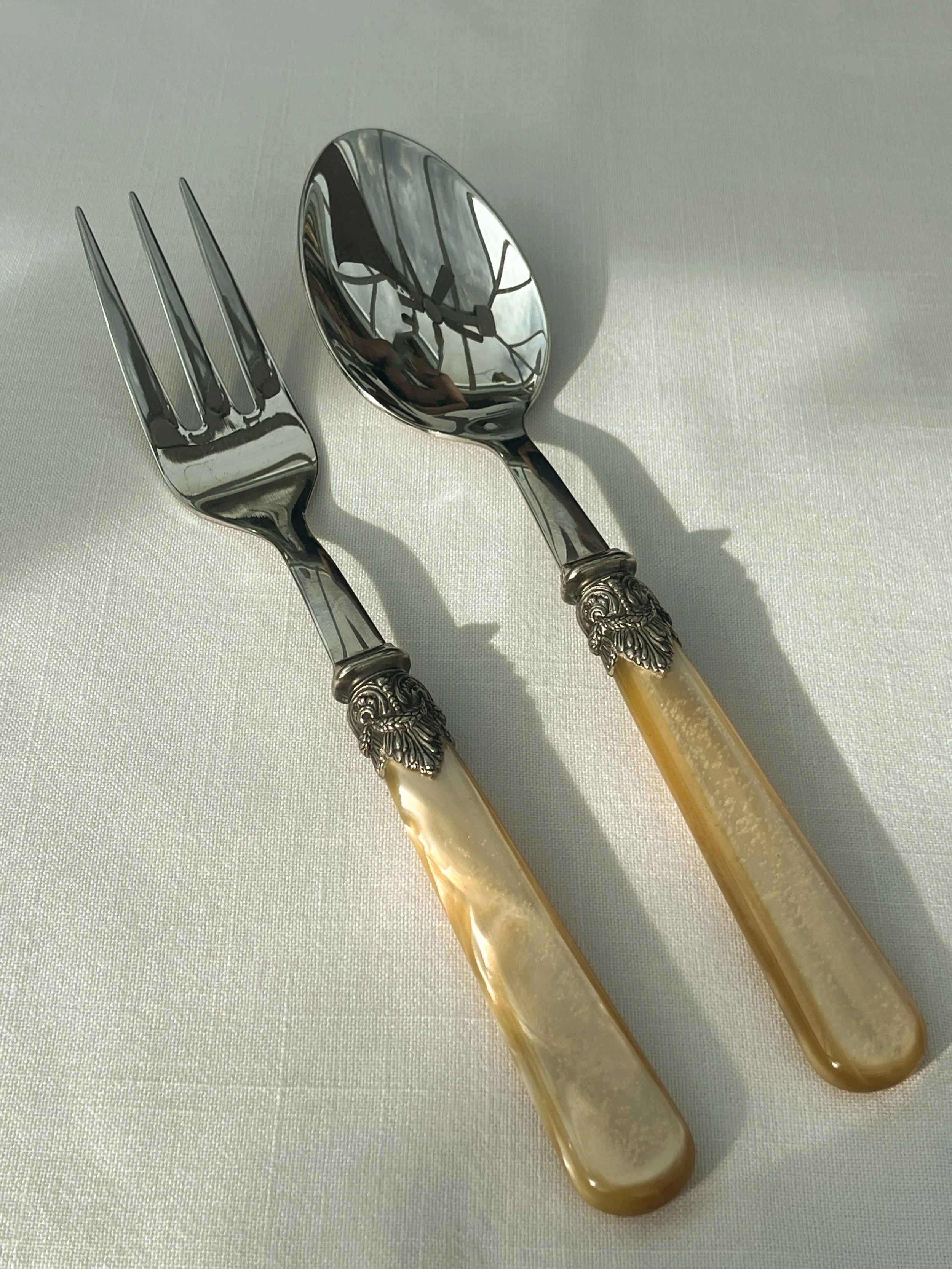 1990s Italian Pearlescent Salad Servers
