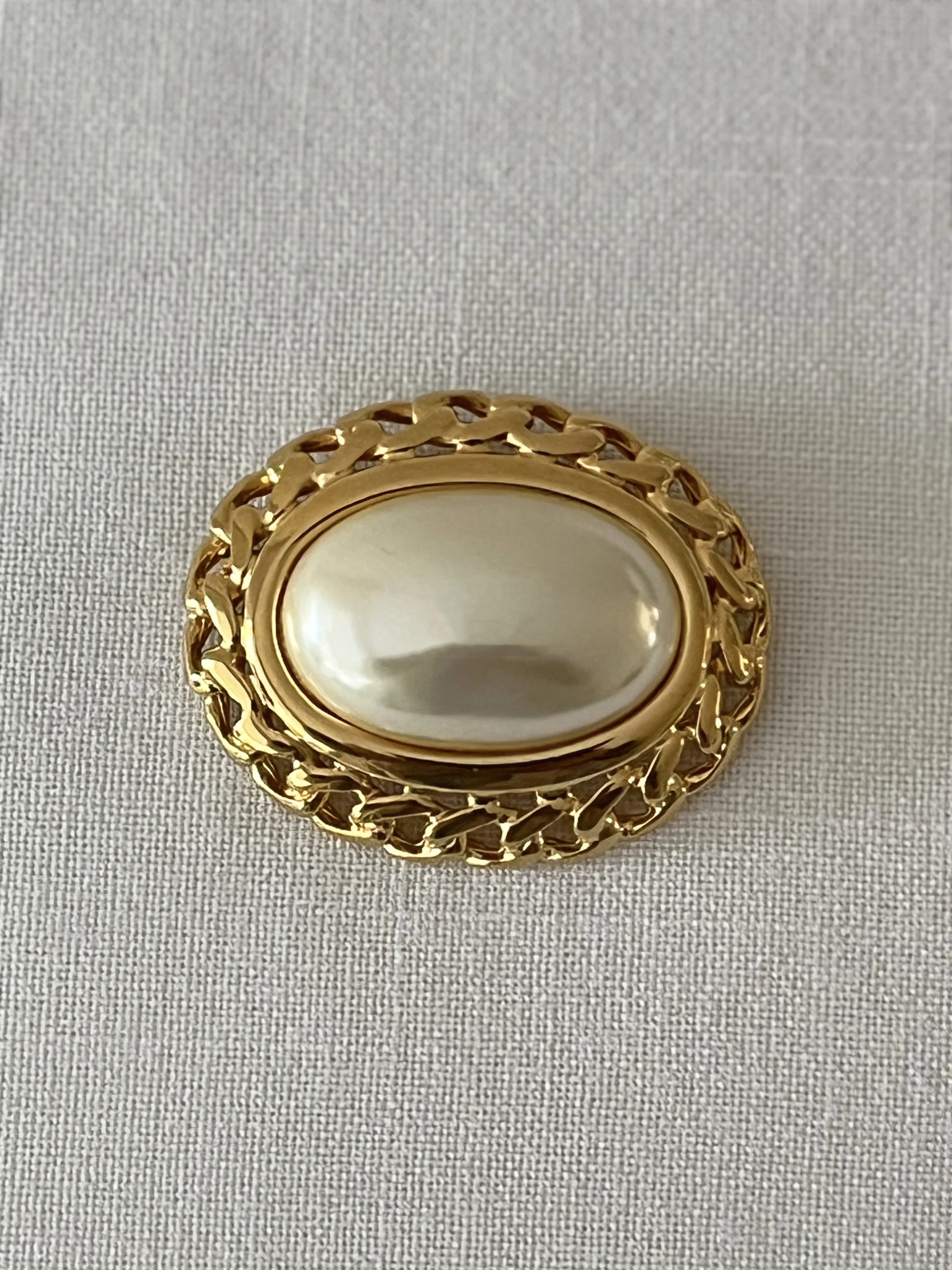 1980s Napier Faux Pearl Brooch