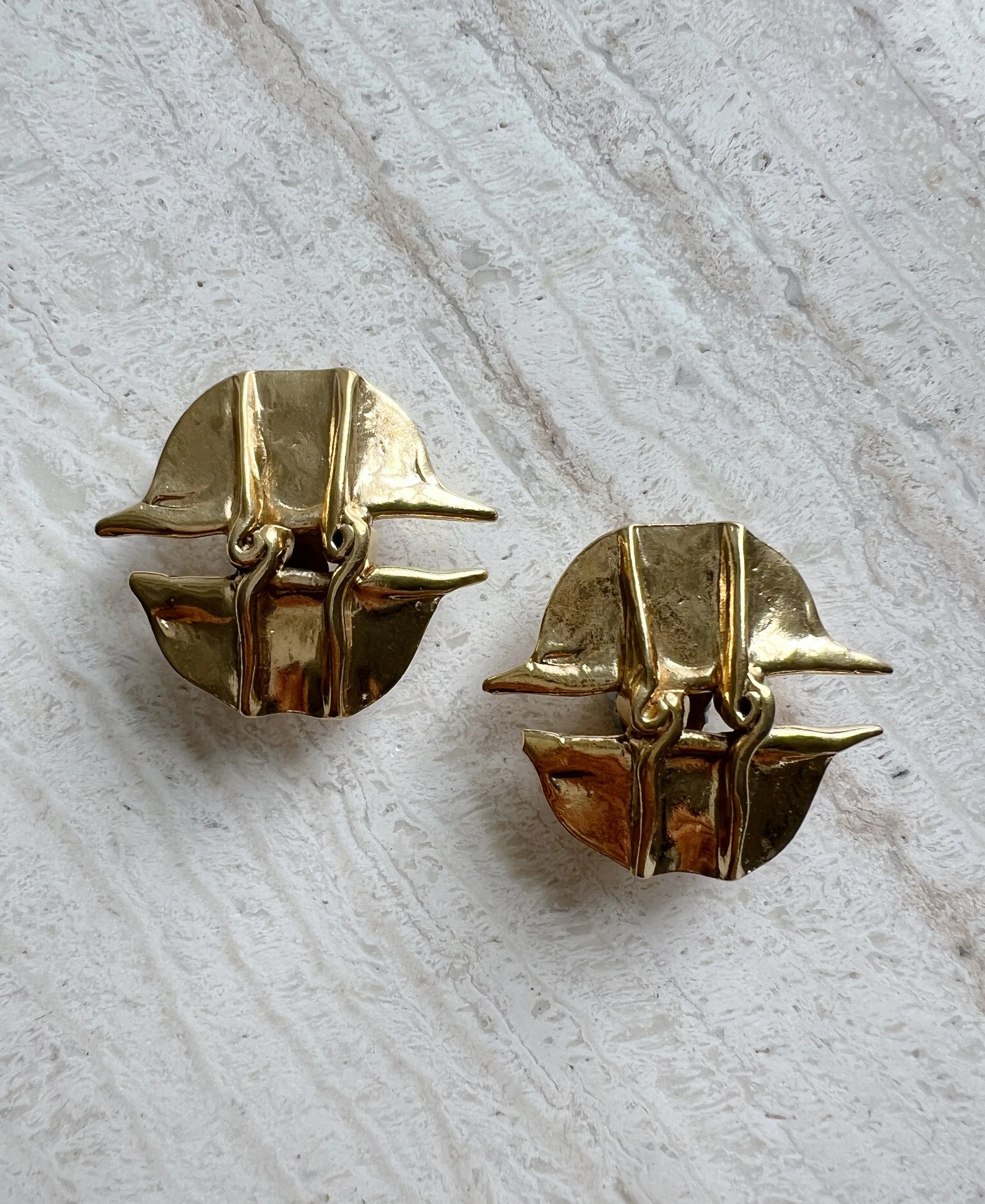 Chule Gold Clip-On Earrings