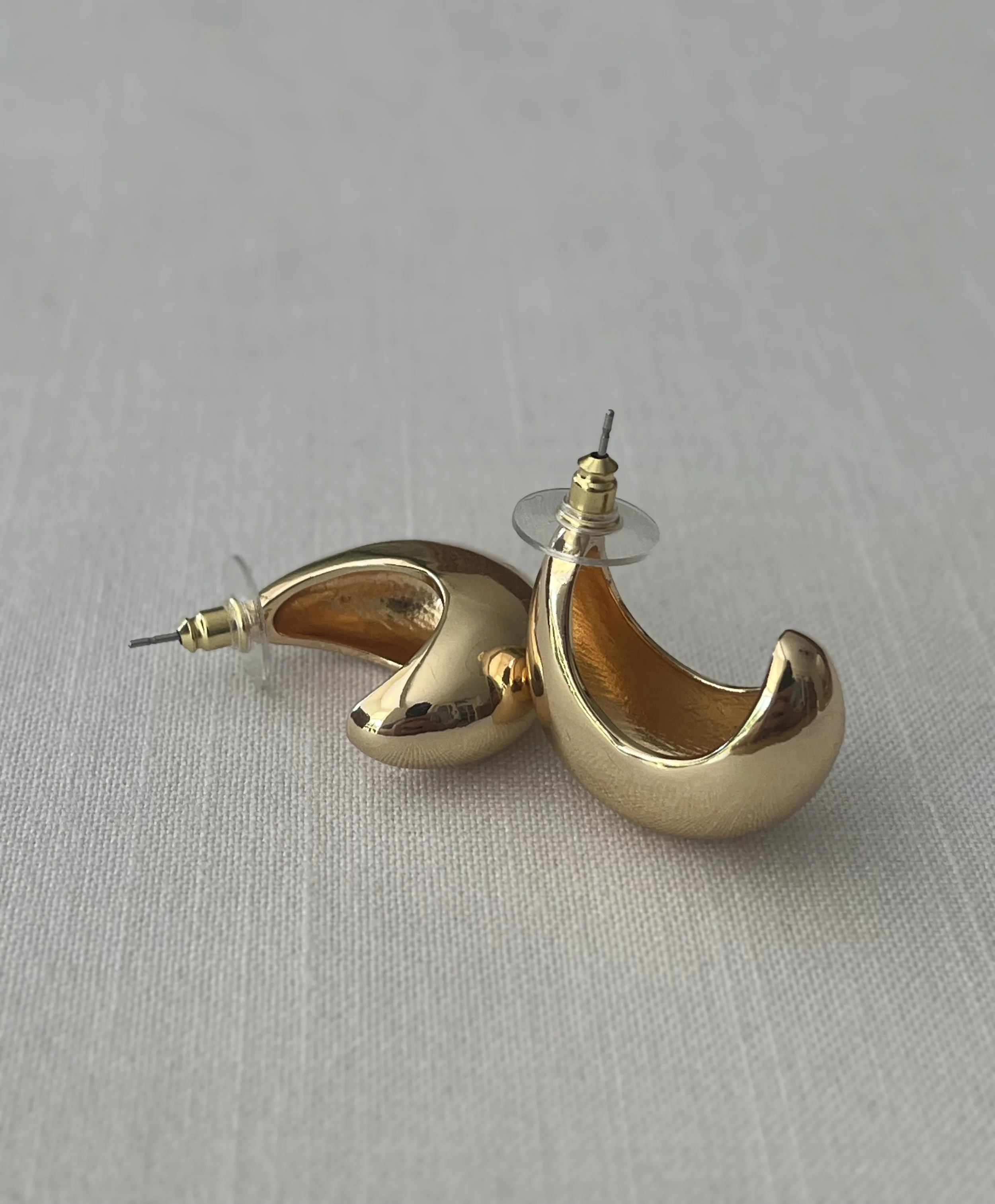 1990s Crescent Half Hooped Earrings