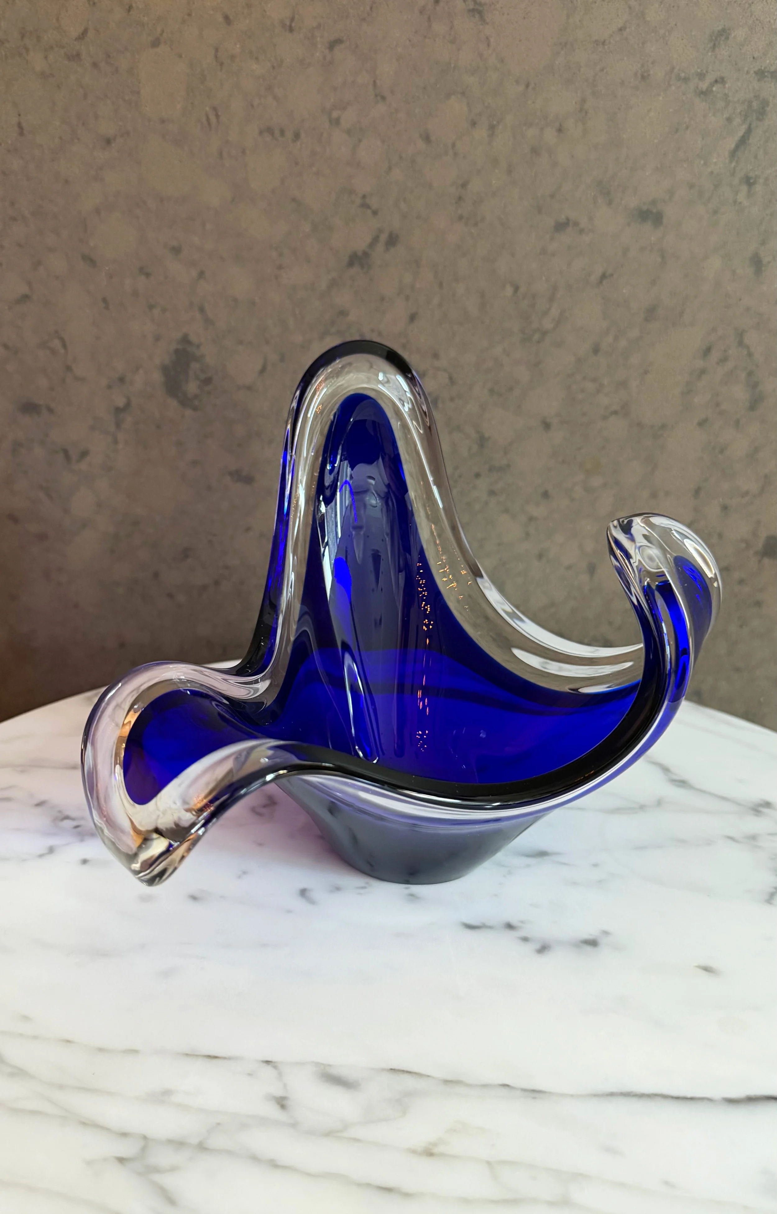 1970s Bayel Art Glass Abstract Bowl