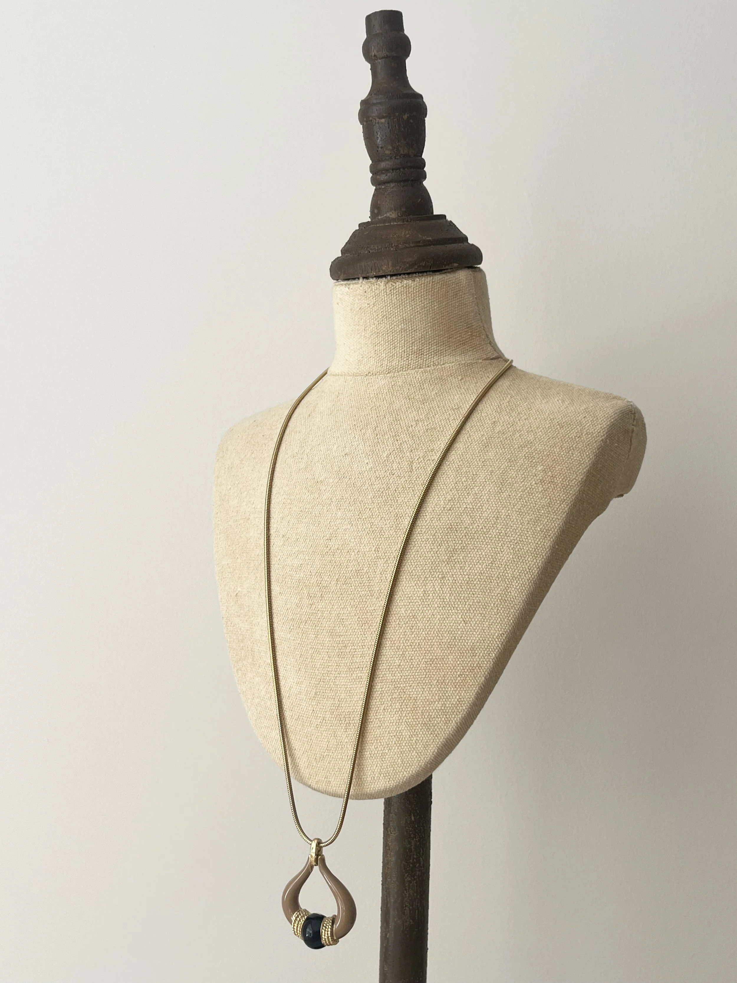 1970s LONG LUCITE TEARDROP PENDANT NECKLACE ANGELED.jpeg