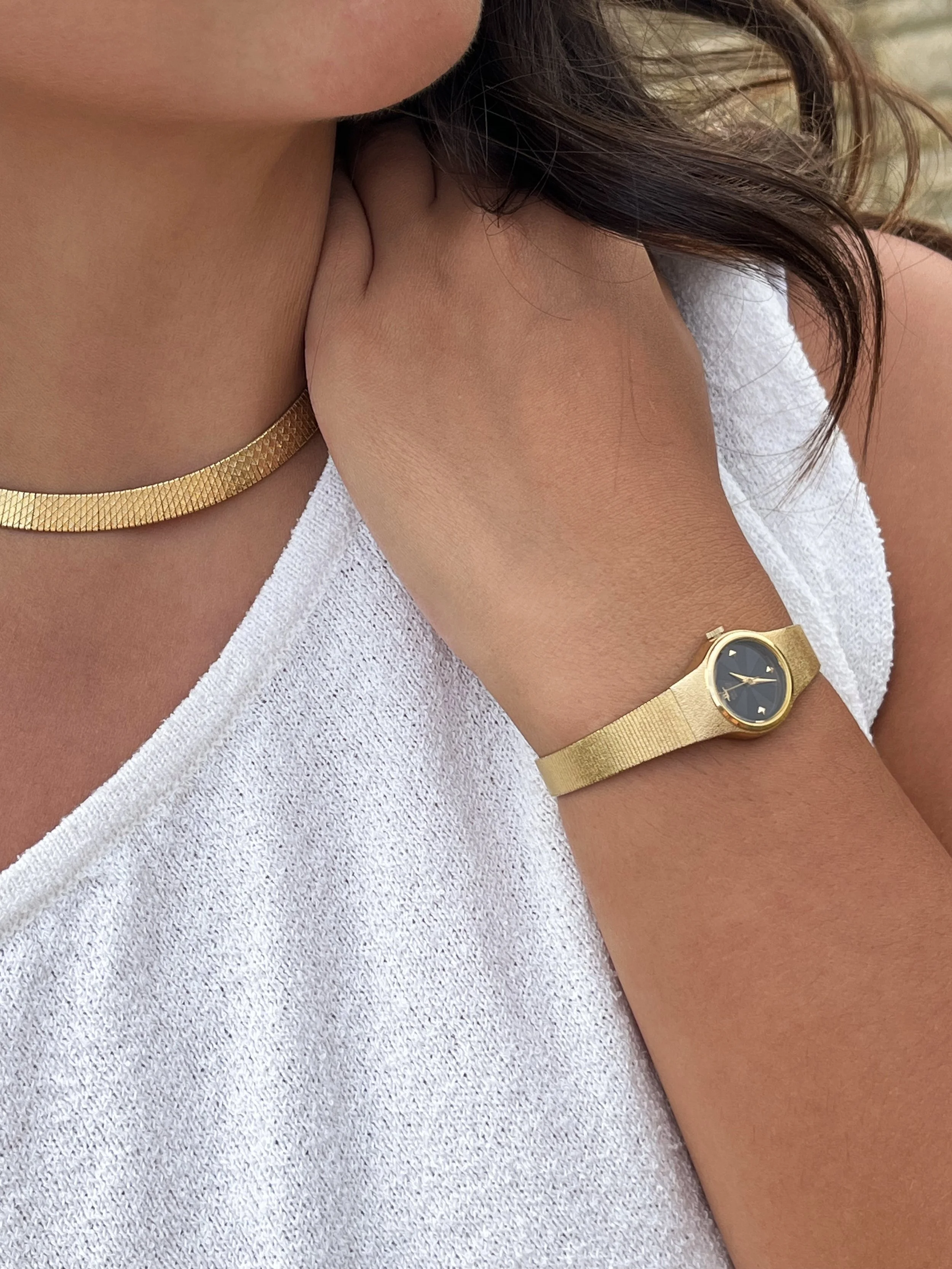 1980s NAPIER GOLD PLATED COLLAR WITH WATCH.jpg