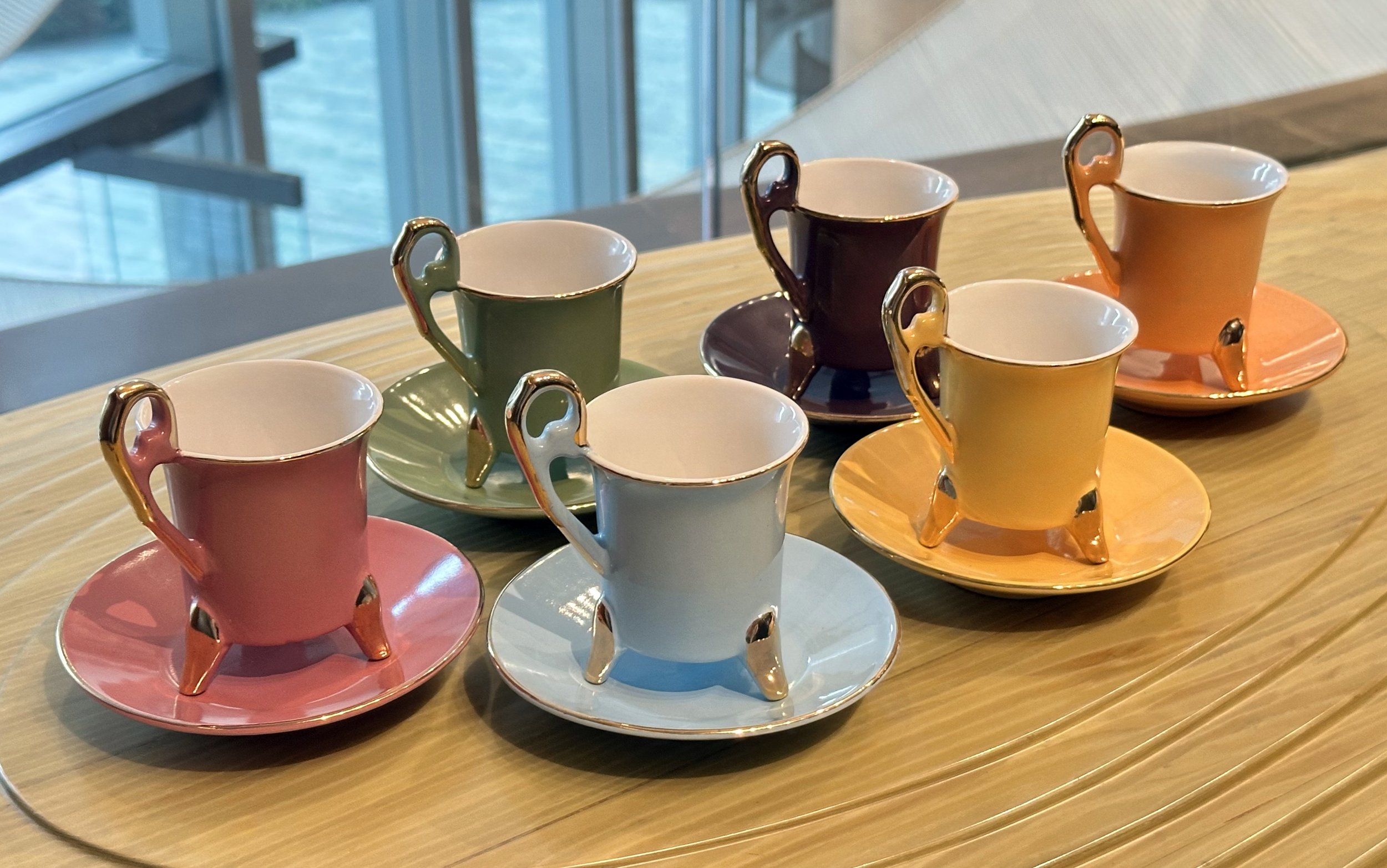 1980s French Genevieve Lethu Espresso Set