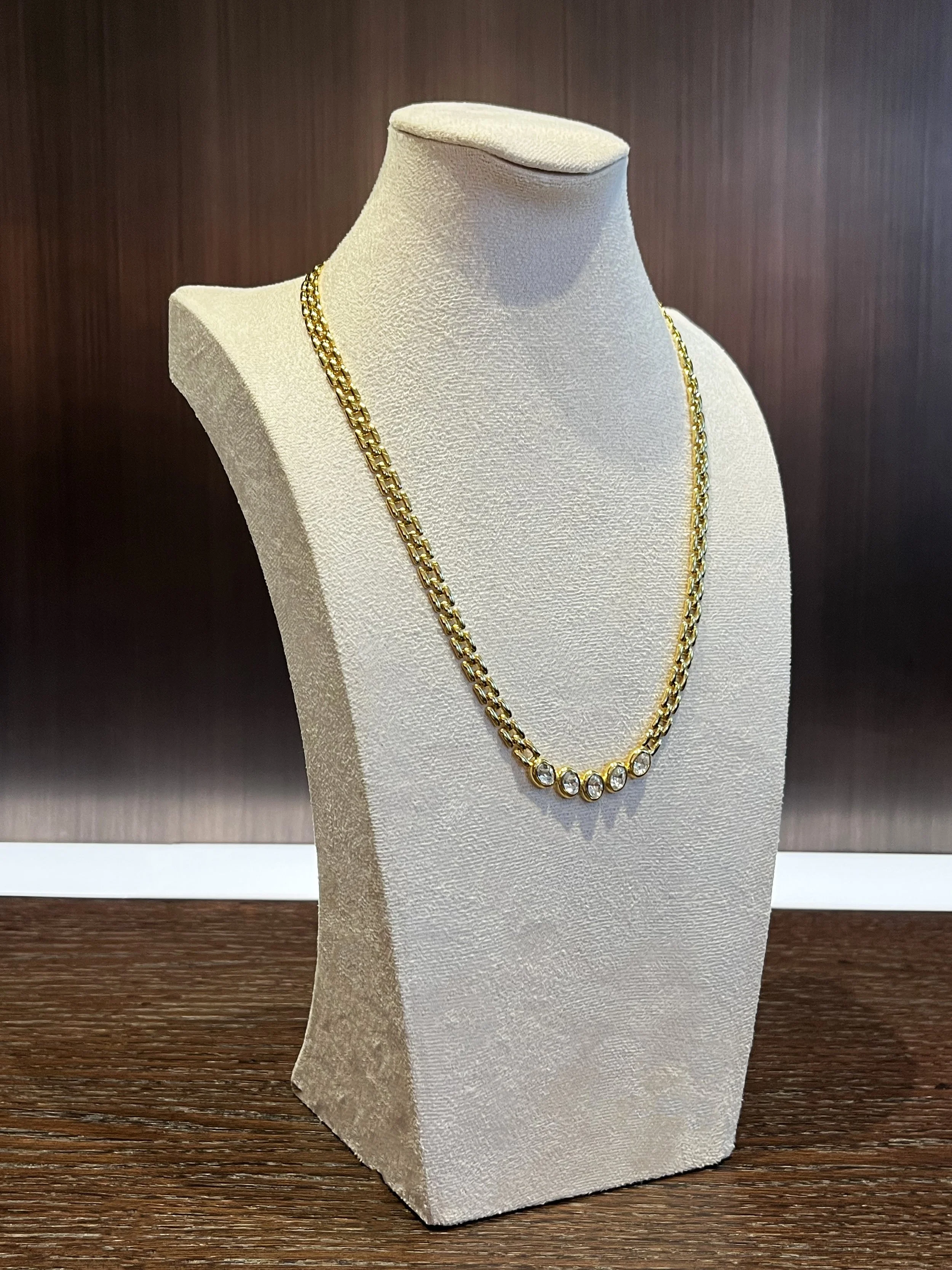 1980s Pierre Cardin Five Crystal Necklace