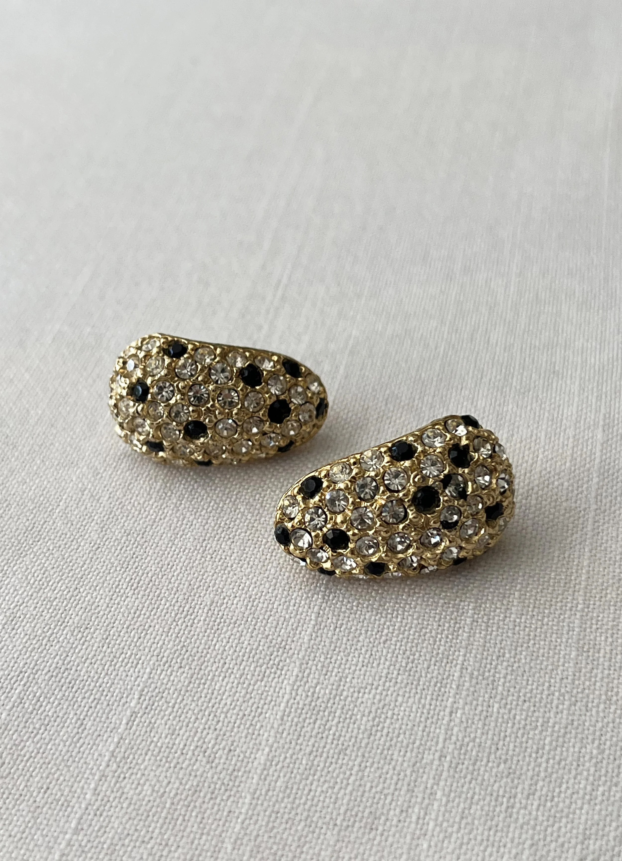 1990s Kenneth Jay Lane Rhinestone Clip-On Earrings