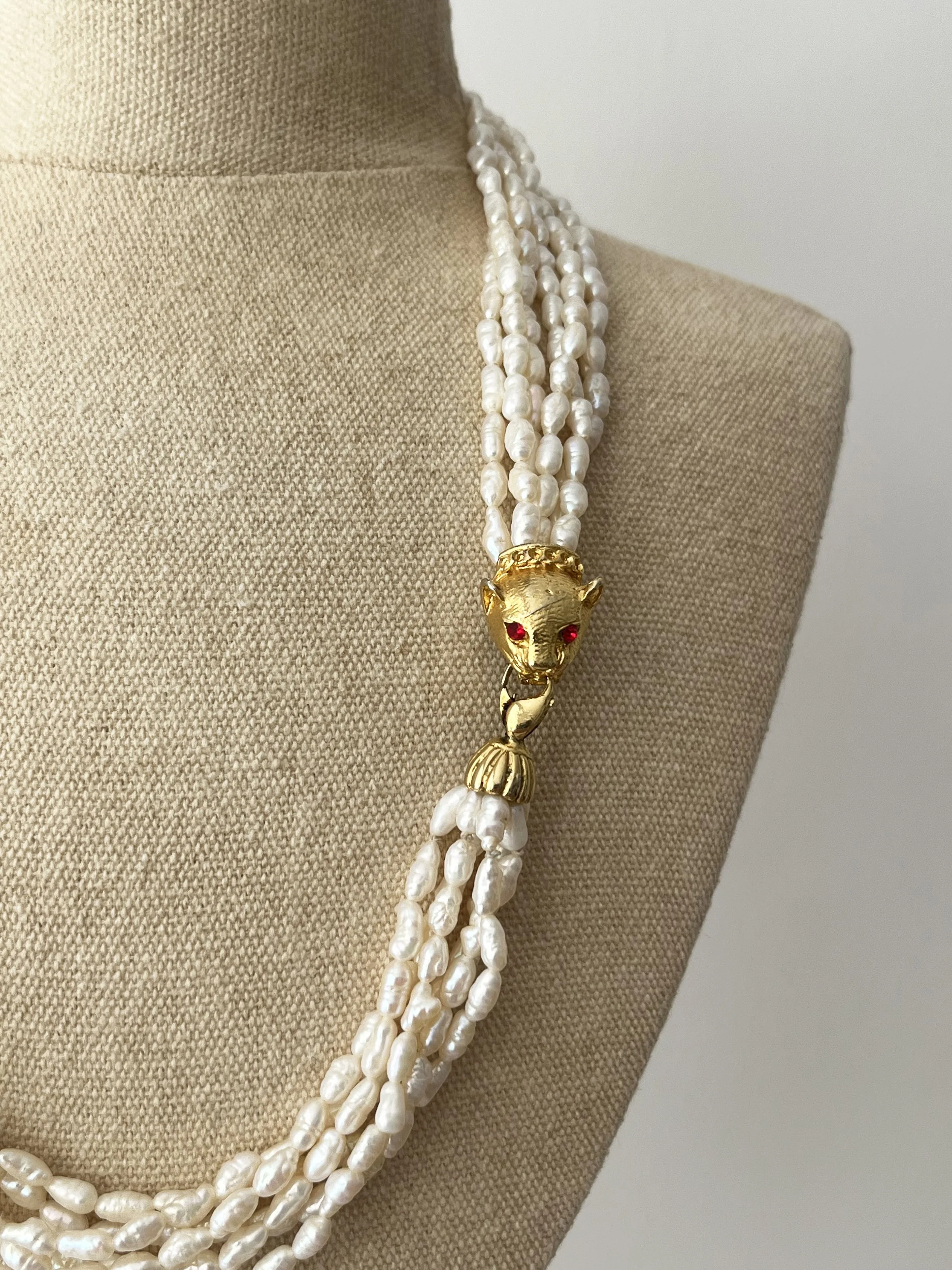 1980s MULTI STRAND FRESH WATER PEARLS WITH PANTHER CLASP CLOSE UP.jpg