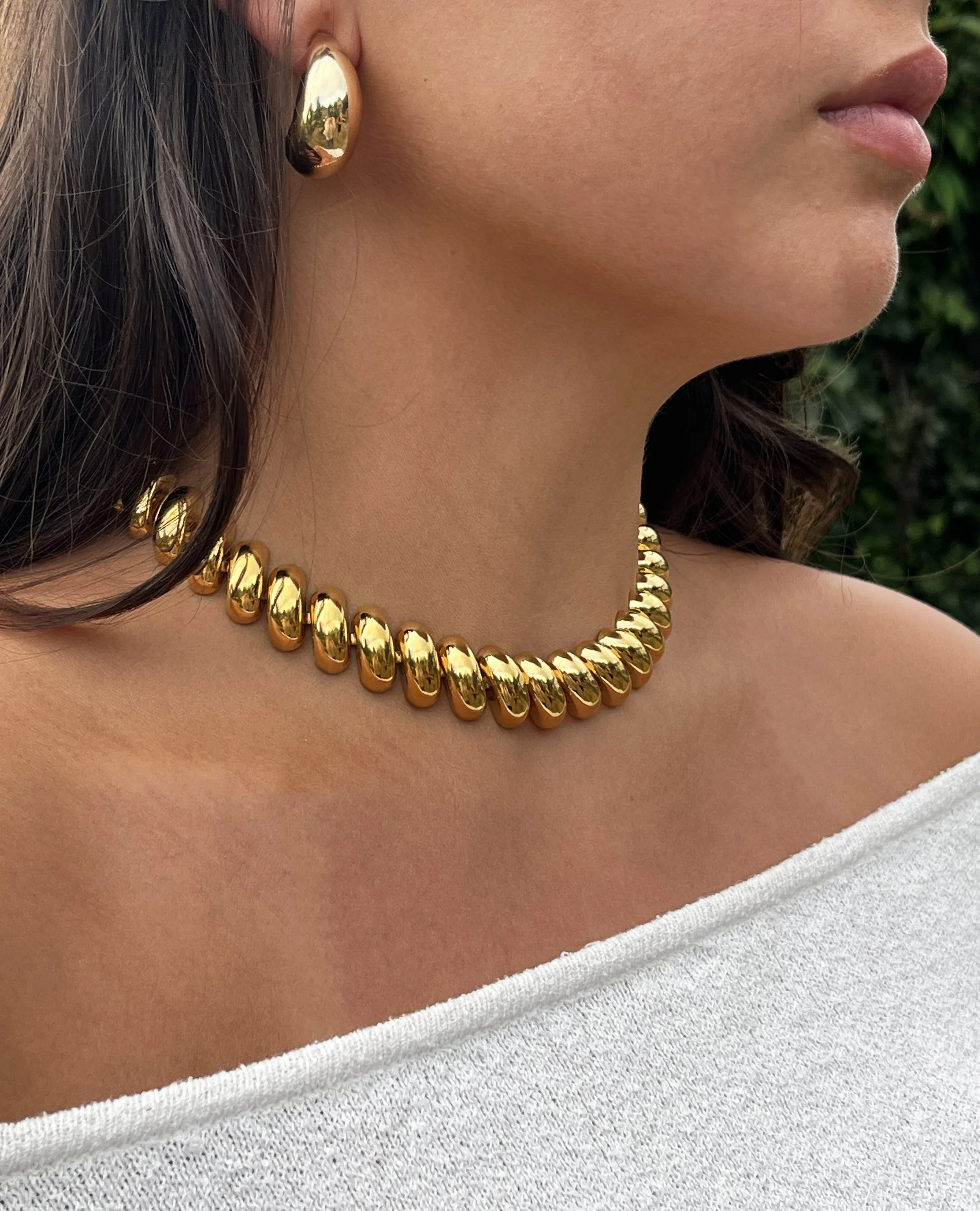 1980s Napier Ribbed Collar Necklace