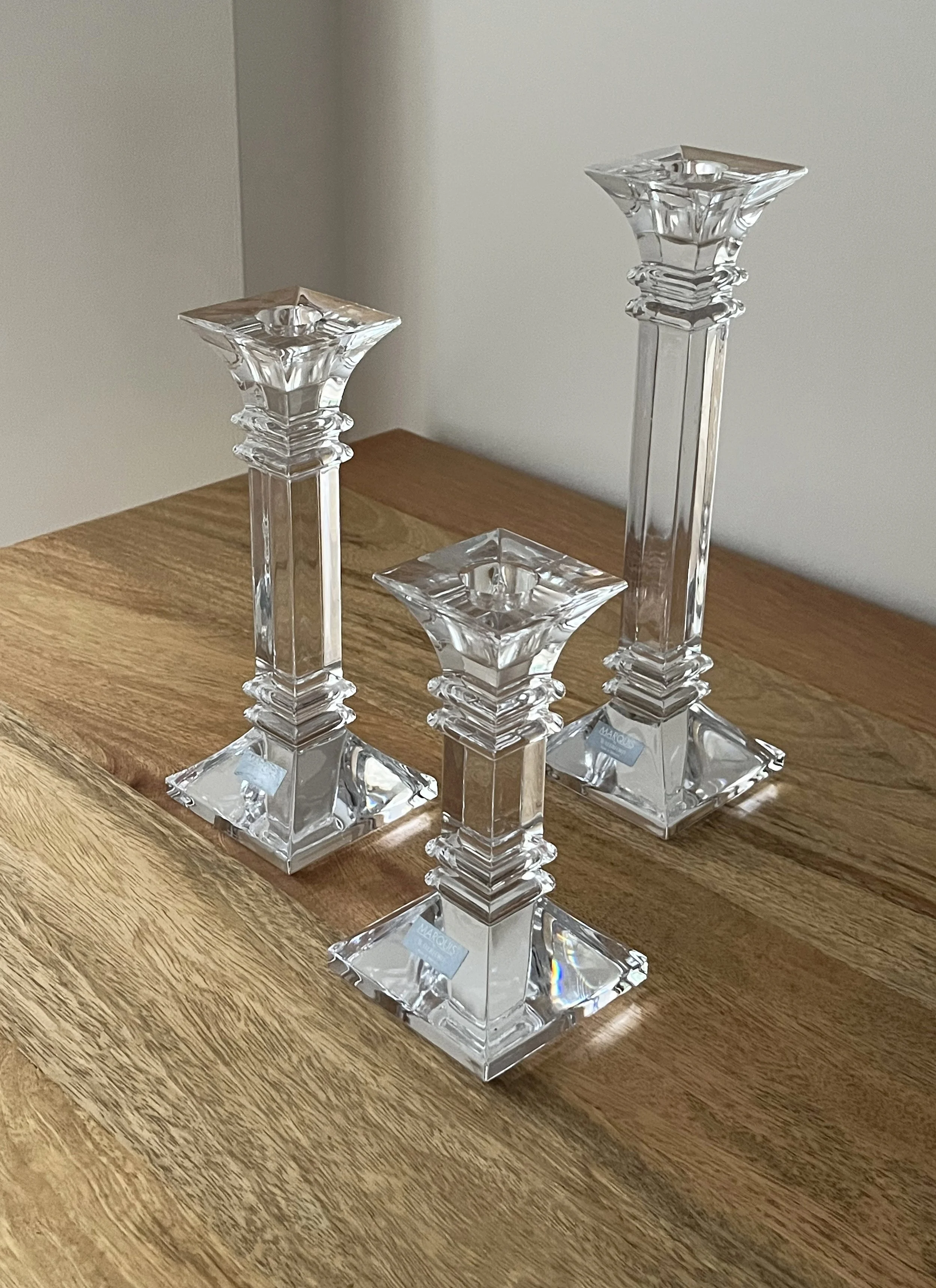 1990s Waterford Marquis Crystal Candlesticks