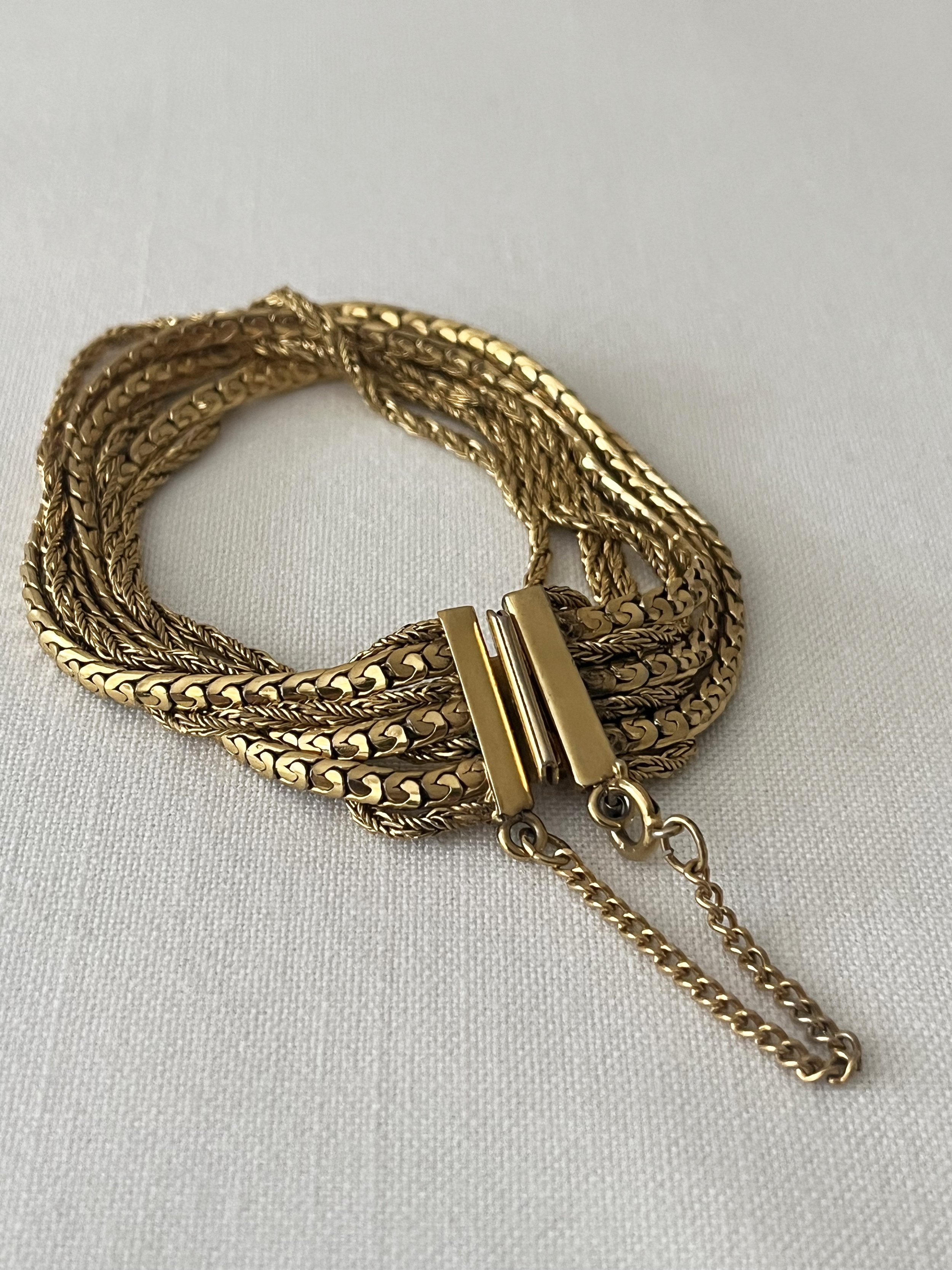 Gold Multi-Strand Chain Bracelet