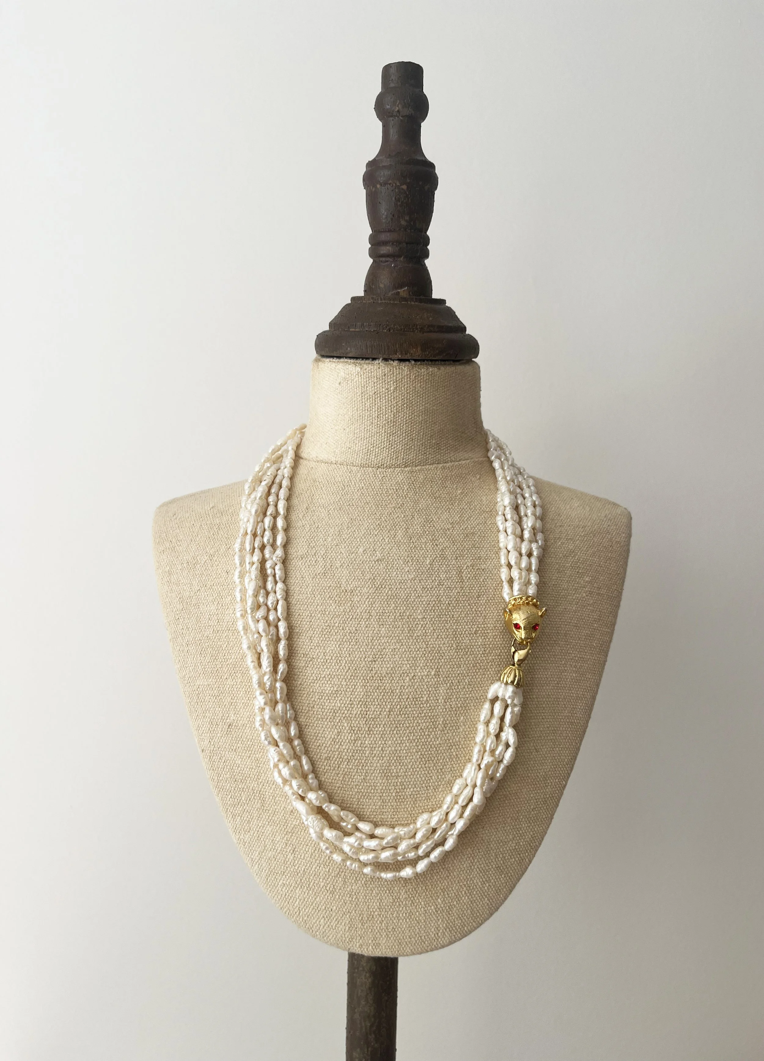 1980s MULTI STRAND FRESH WATER PEARLS WITH PANTHER CLASP.jpg