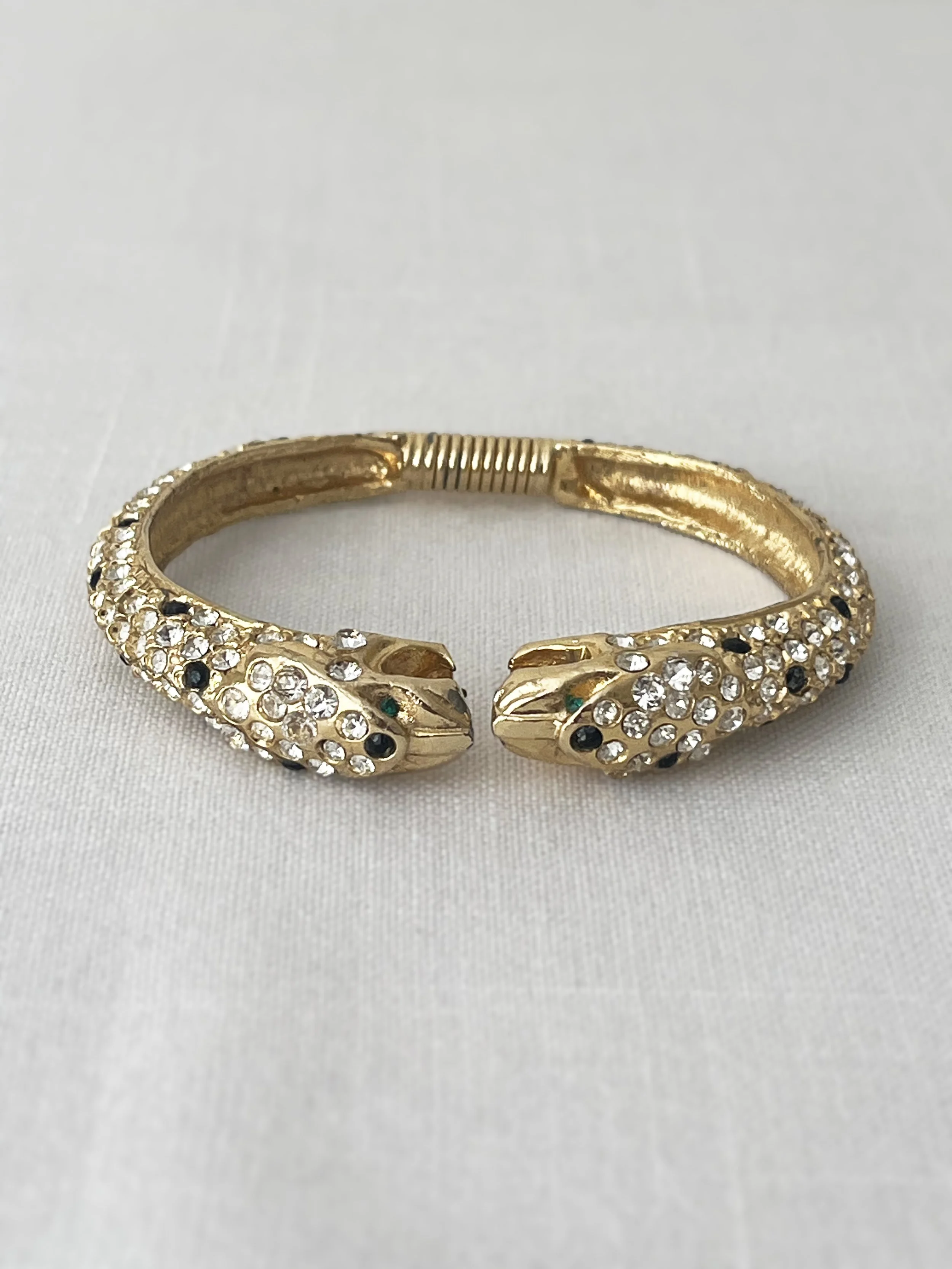 1960s Kenneth Jay Lane Double Headed Leopard Bangle